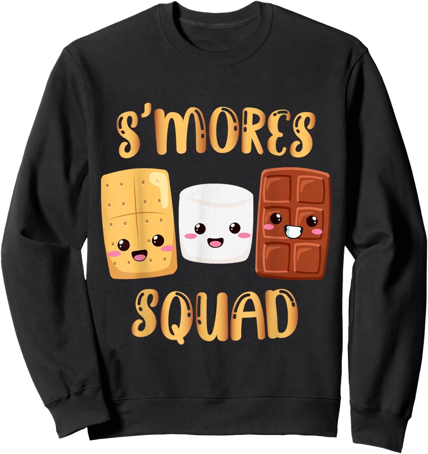 S'mores Marshmallows Funny Smores Squad Camping Campfire Sweatshirt - Sweatshirt | Black