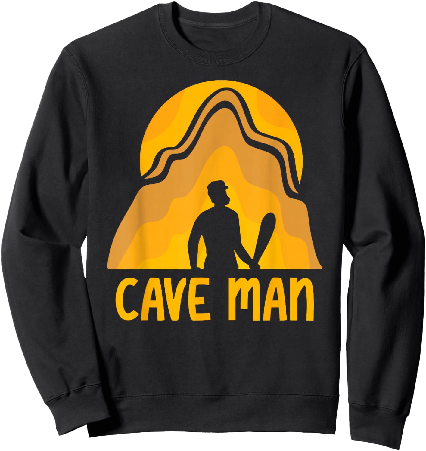 Caveman Cave Man Caving Sweatshirt - Sweatshirt | Black