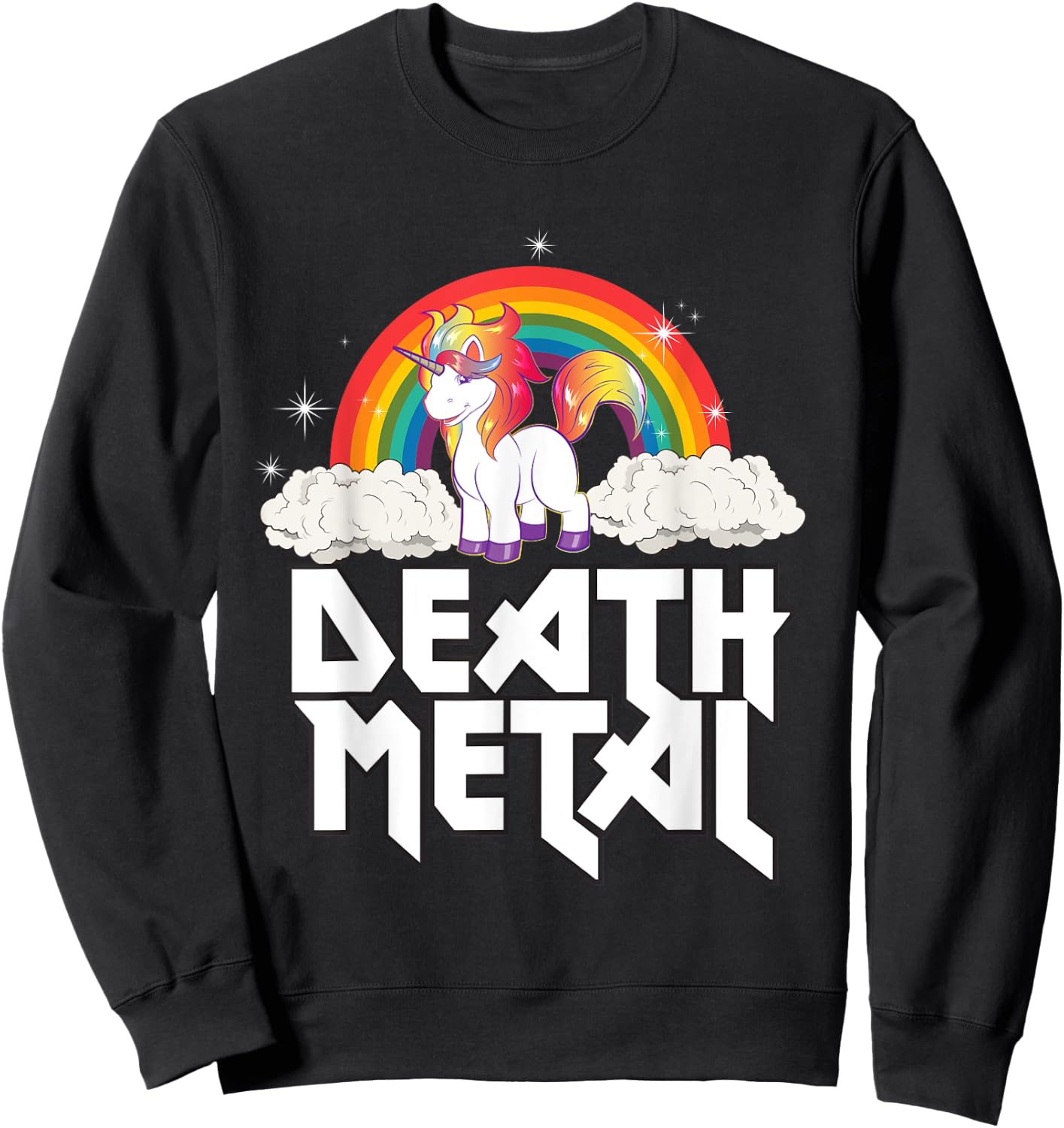 Heavy Metal Unicorn Death Metal Unicorn Sweatshirt - Sweatshirt | Black