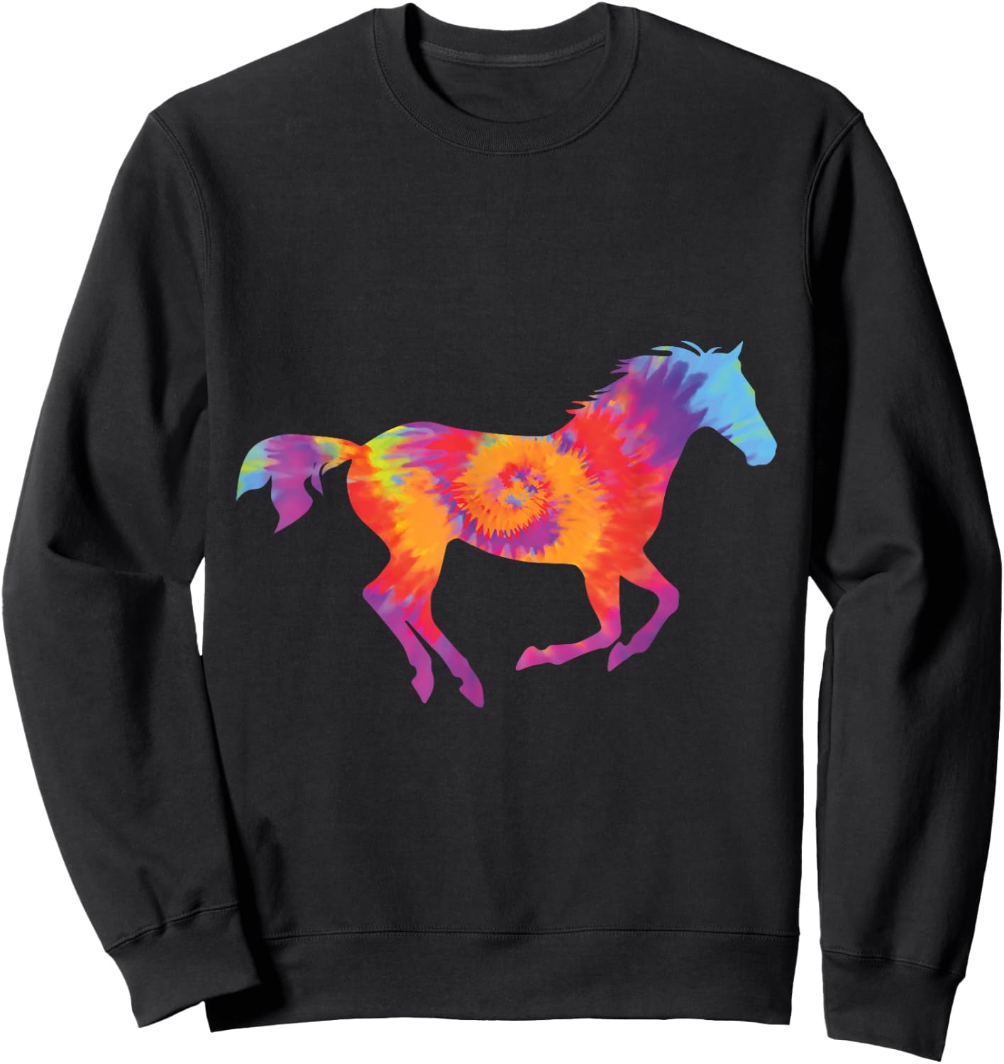 Horse lover Tie dye for girls women men who love horses Sweatshirt - Sweatshirt | Black