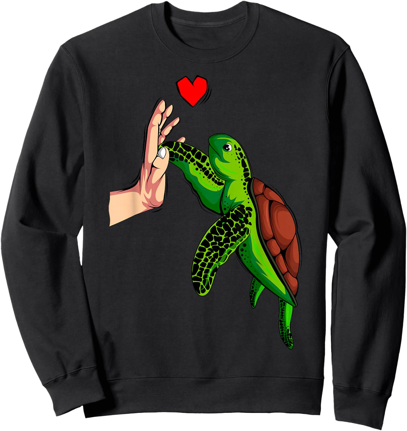 Turtles Love Children Girls Ladies Turtle Sweatshirt - Sweatshirt | Black