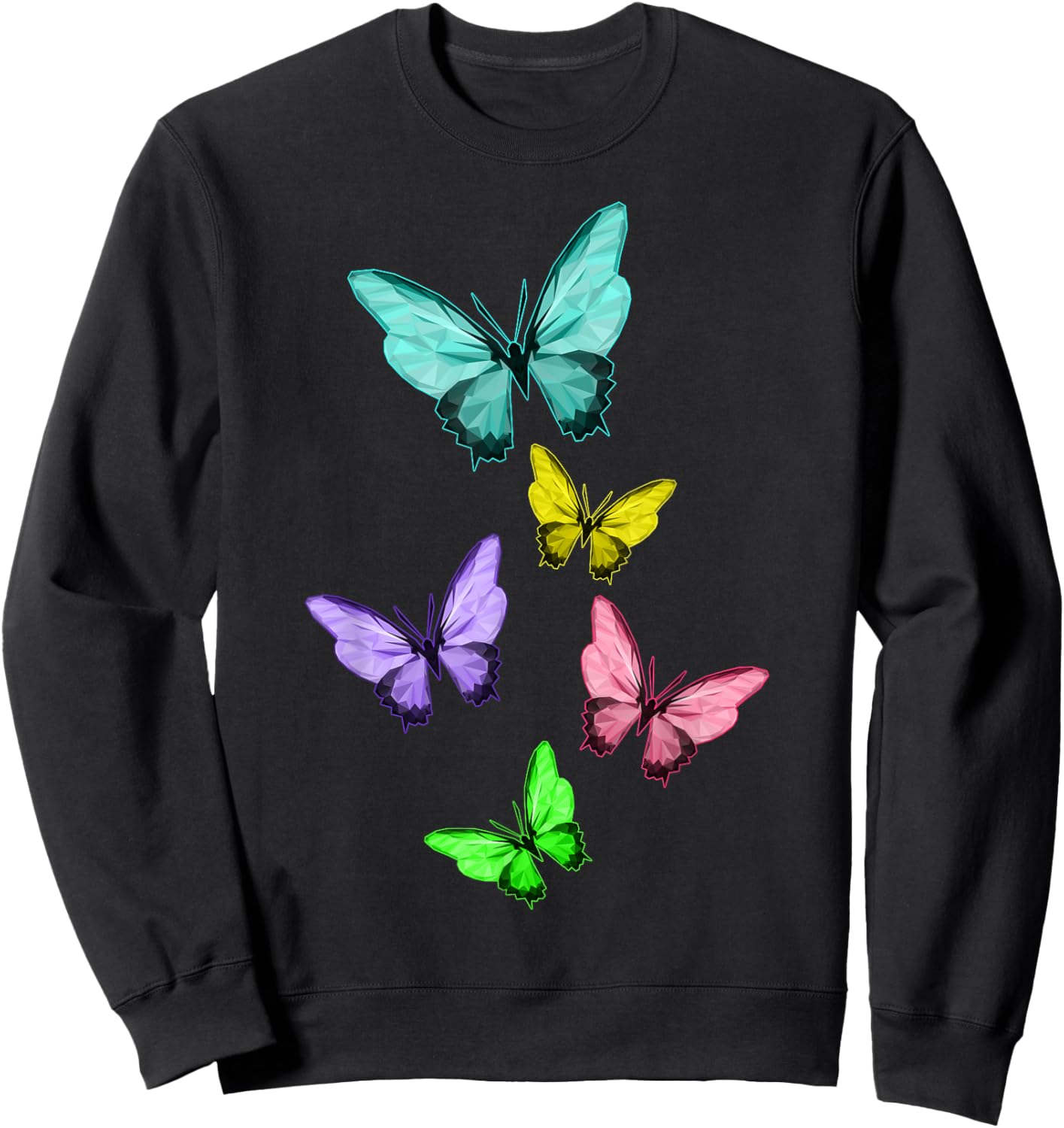 Colorful Butterflies Shirt Nature Monarch Butterfly Lover Sweatshirt - Sweatshirt | Black