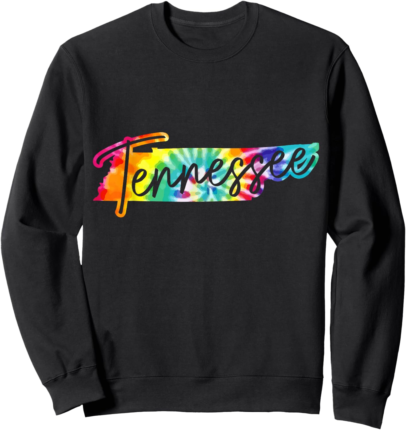 Tennessee Tie Dye State Map Pride Nashville Vintage Retro Sweatshirt - Sweatshirt | Black