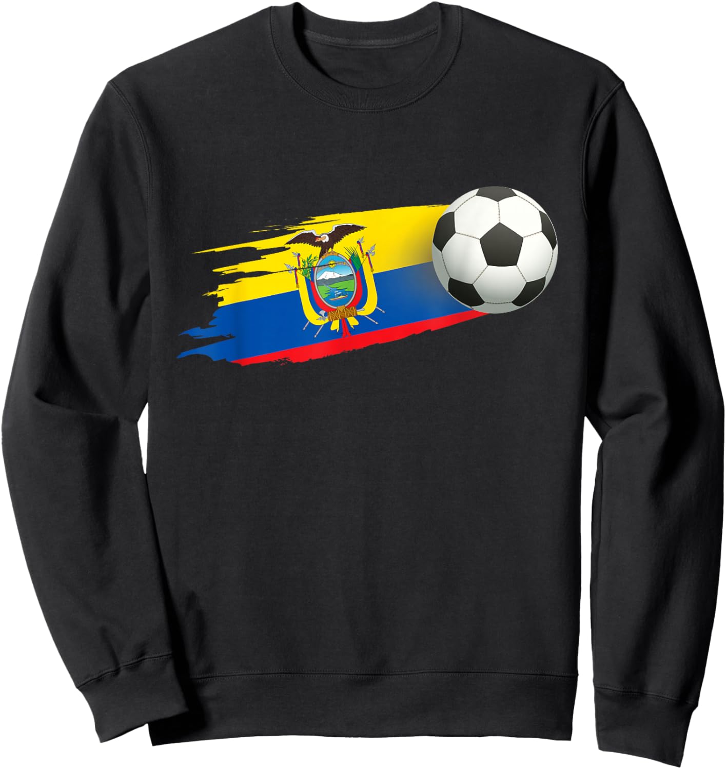 Ecuador Flag Jersey - Soccer Ball Football Sweatshirt - Sweatshirt | Black