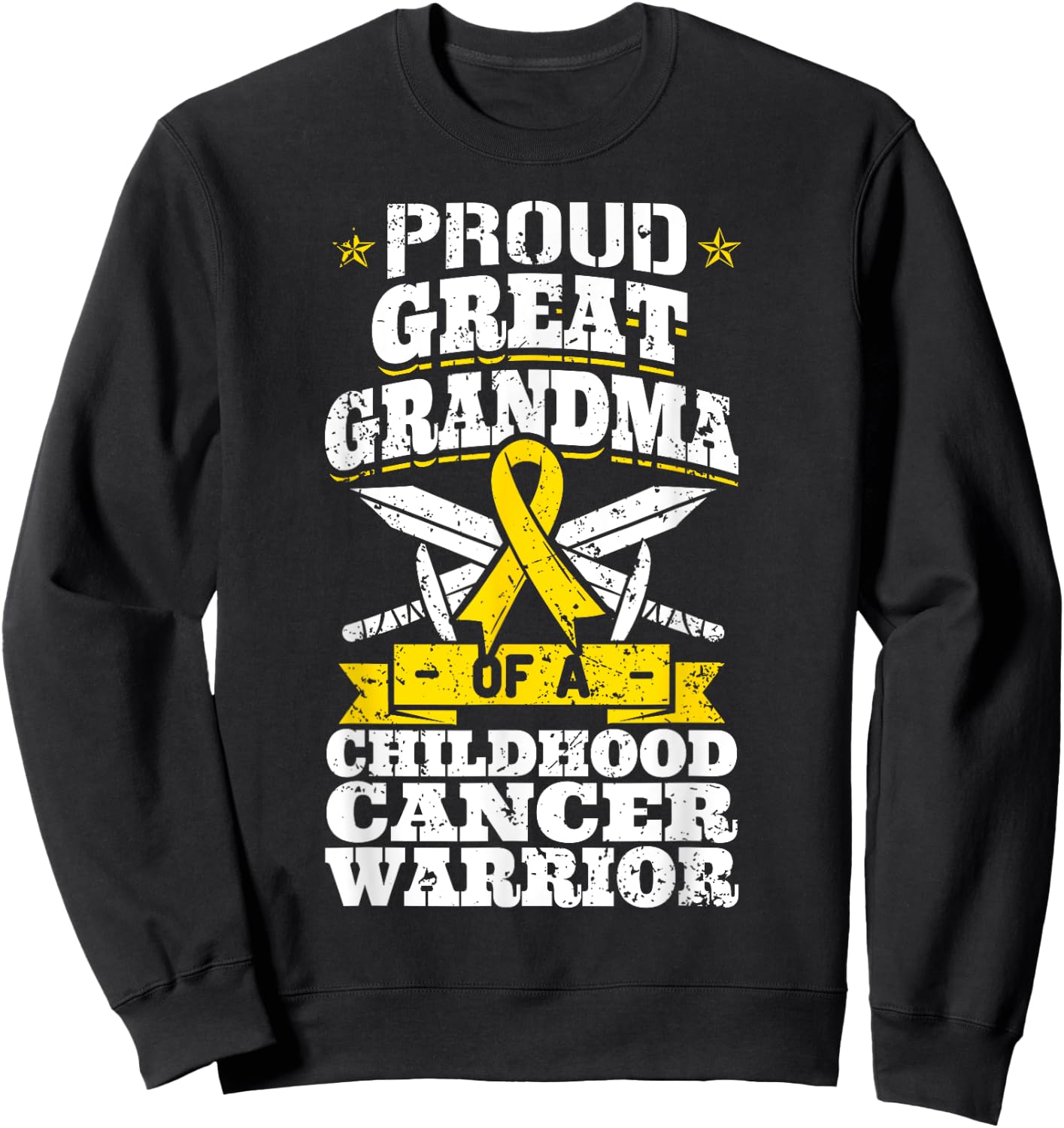 Proud Great Grandma Of A Childhood Cancer Warrior Awareness Sweatshirt - Sweatshirt | Black