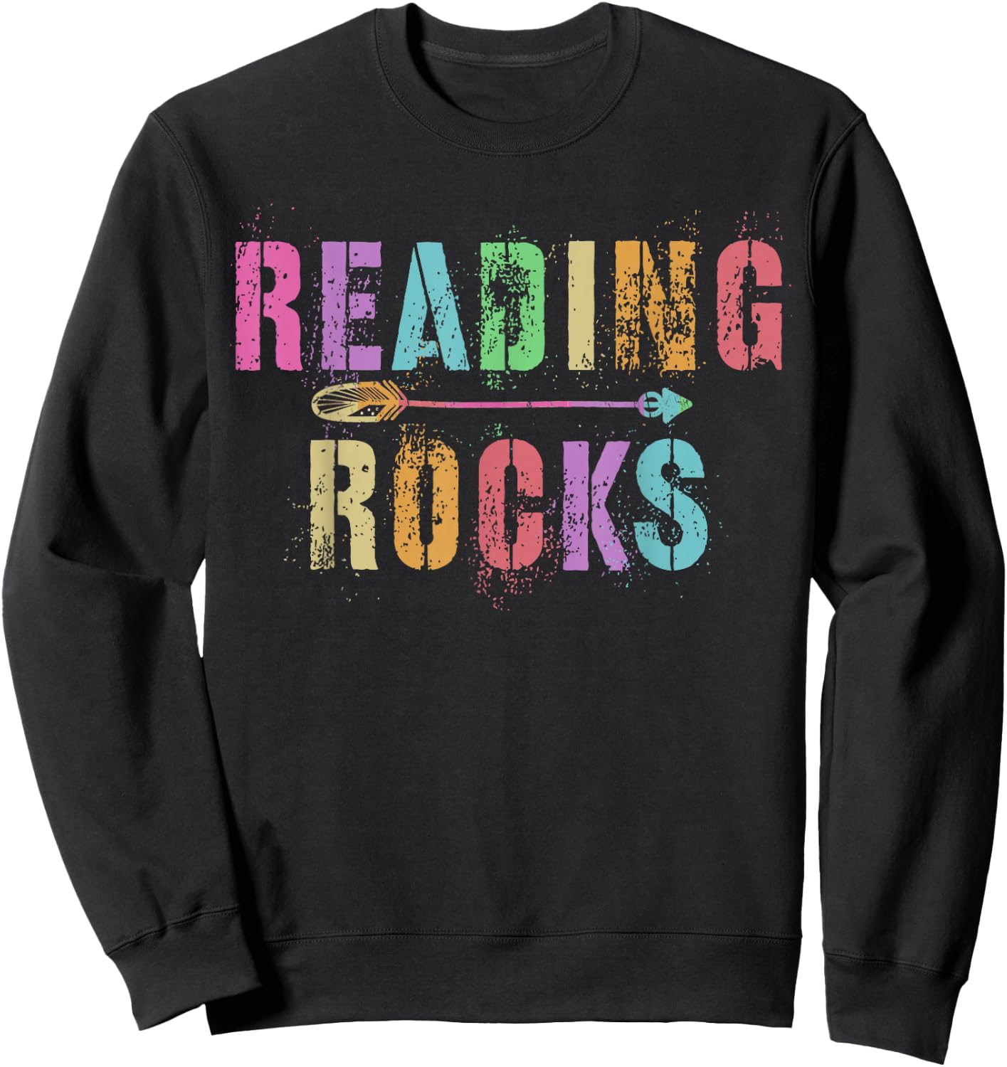 First Day Teacher Super Star Kinder Crew READING ROCKS Blue Sweatshirt - Sweatshirt | Black