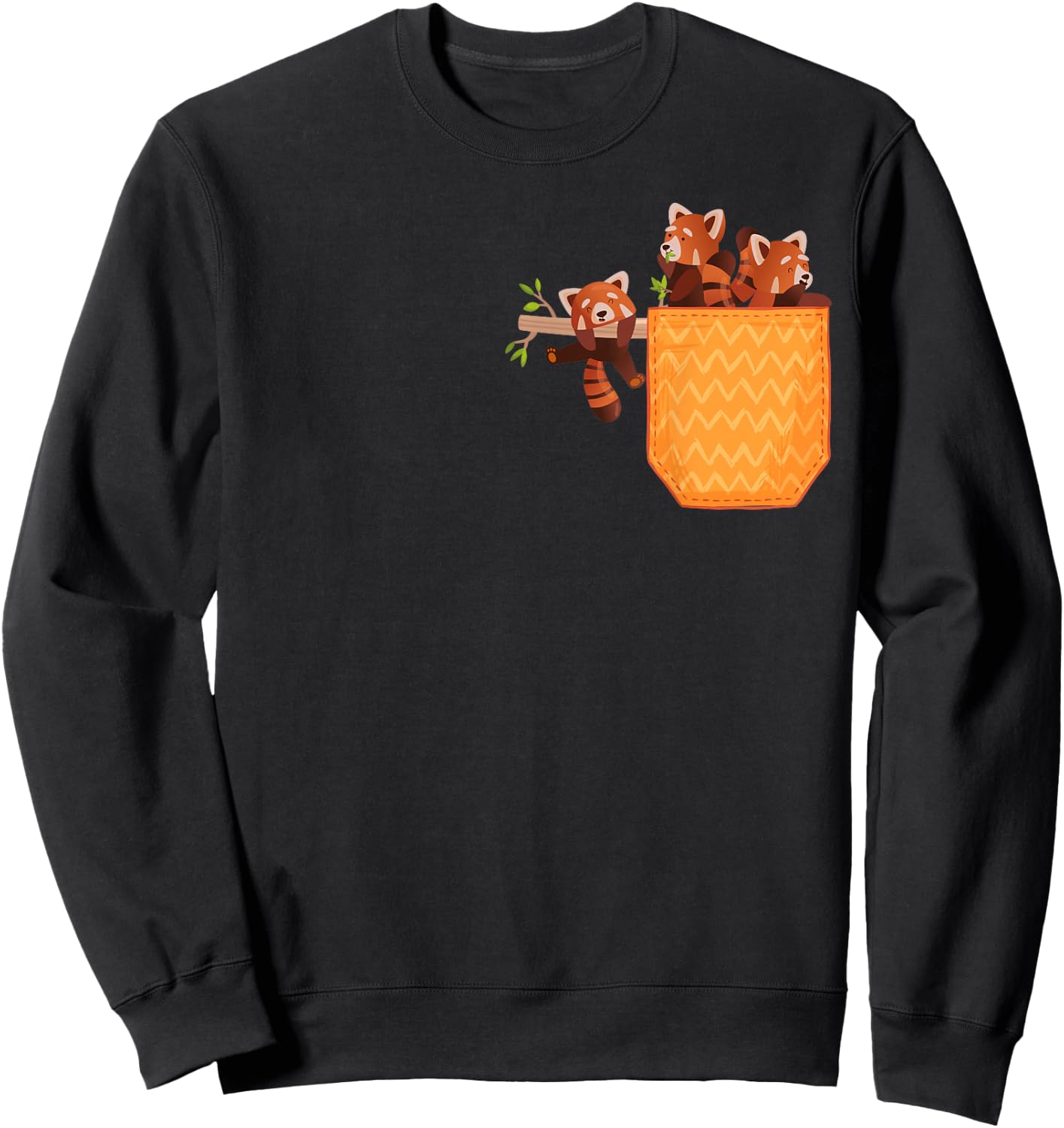 Red Panda In Pocket Funny Red Pandas Animal Lover Graphic Sweatshirt - Sweatshirt | Black