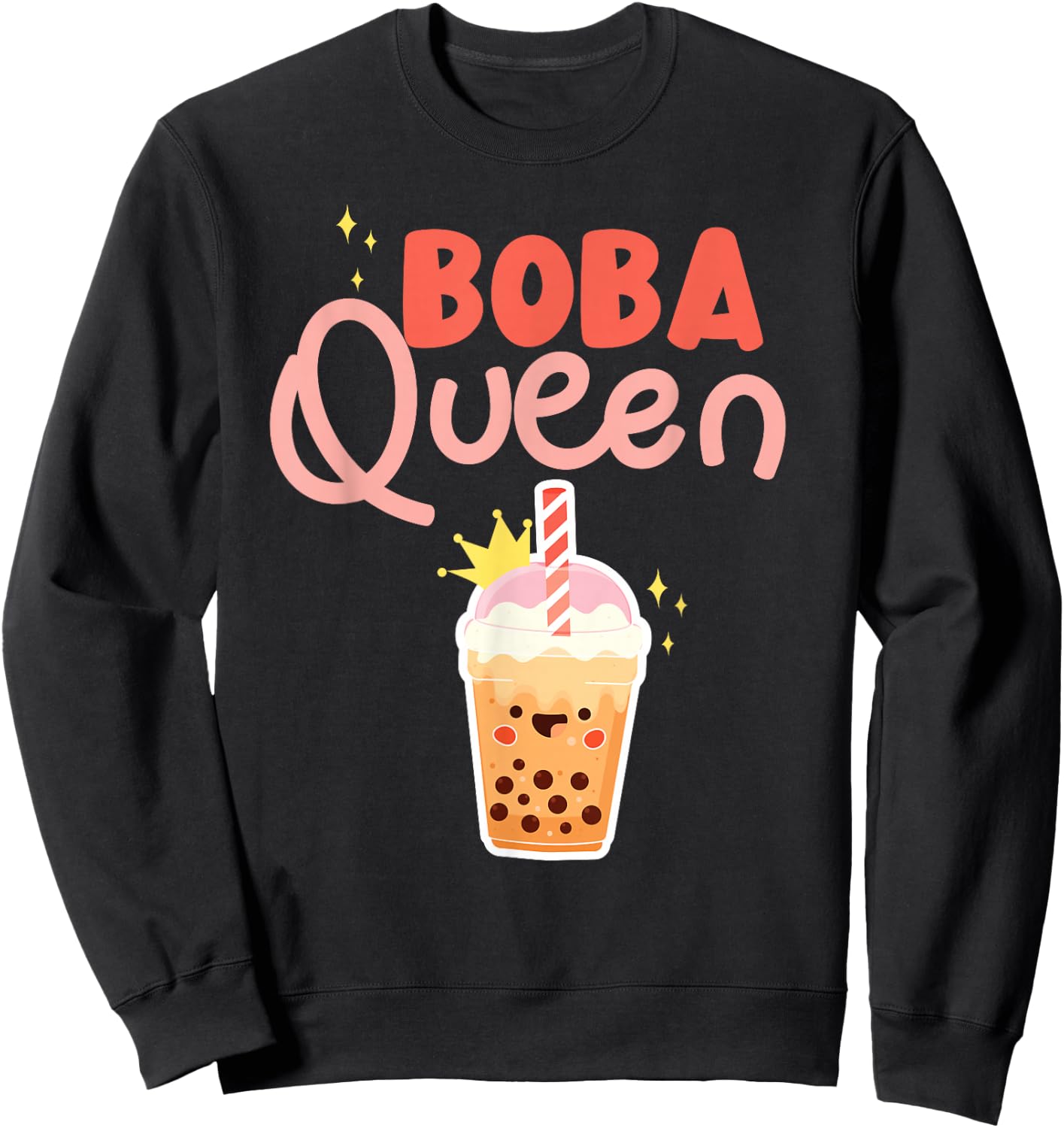 Bubble Boba Queen Tea Sweatshirt - Sweatshirt | Black