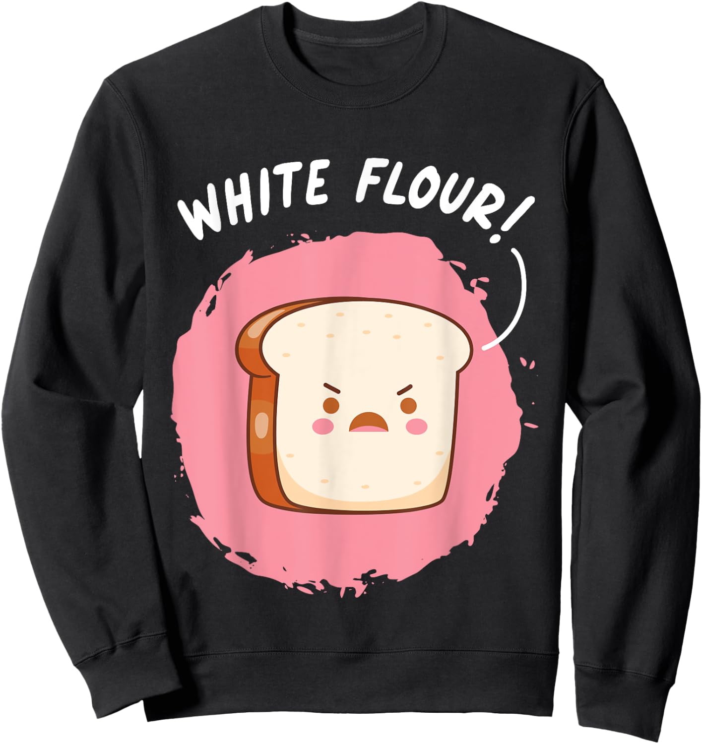 White Flour Sliced Bread Baking Wheat Bread Sweatshirt - Sweatshirt | Black
