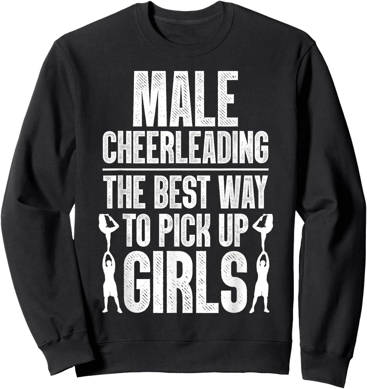 Funny Cheerleading Cheer Art For Boys Teens Kids Cheerleader Sweatshirt - Sweatshirt | Black