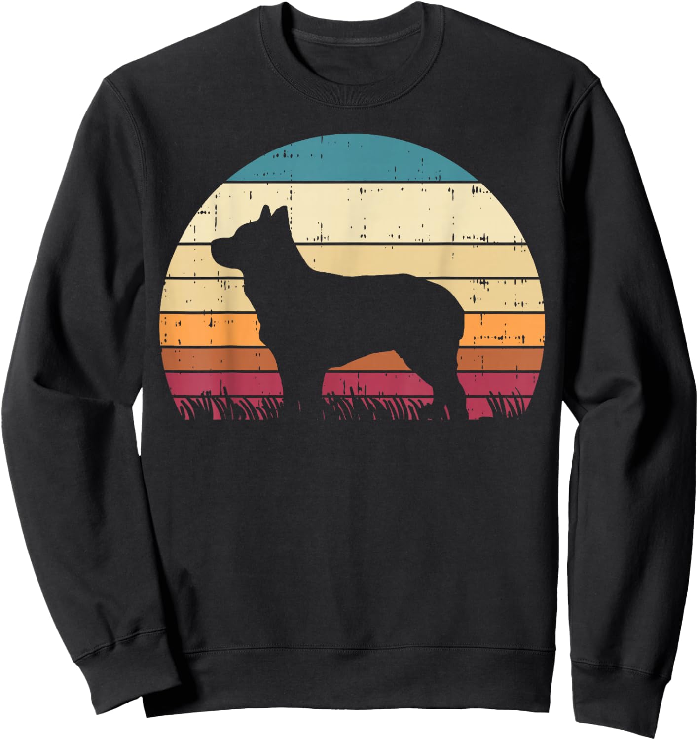 Heeler Sunset Retro Animal Pet Australian Cattle Dog Gift Sweatshirt - Sweatshirt | Black
