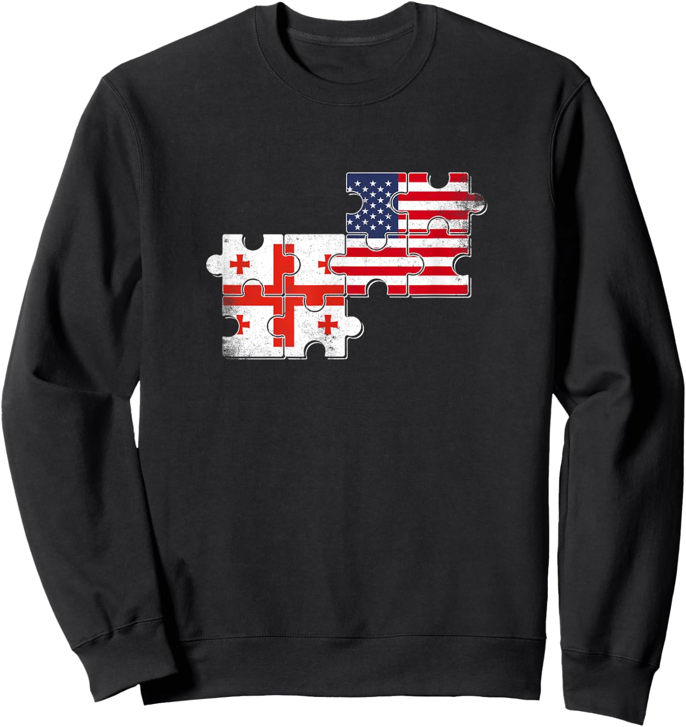 Georgia USA Vintage Flag Georgian American Sweatshirt - Sweatshirt | Black