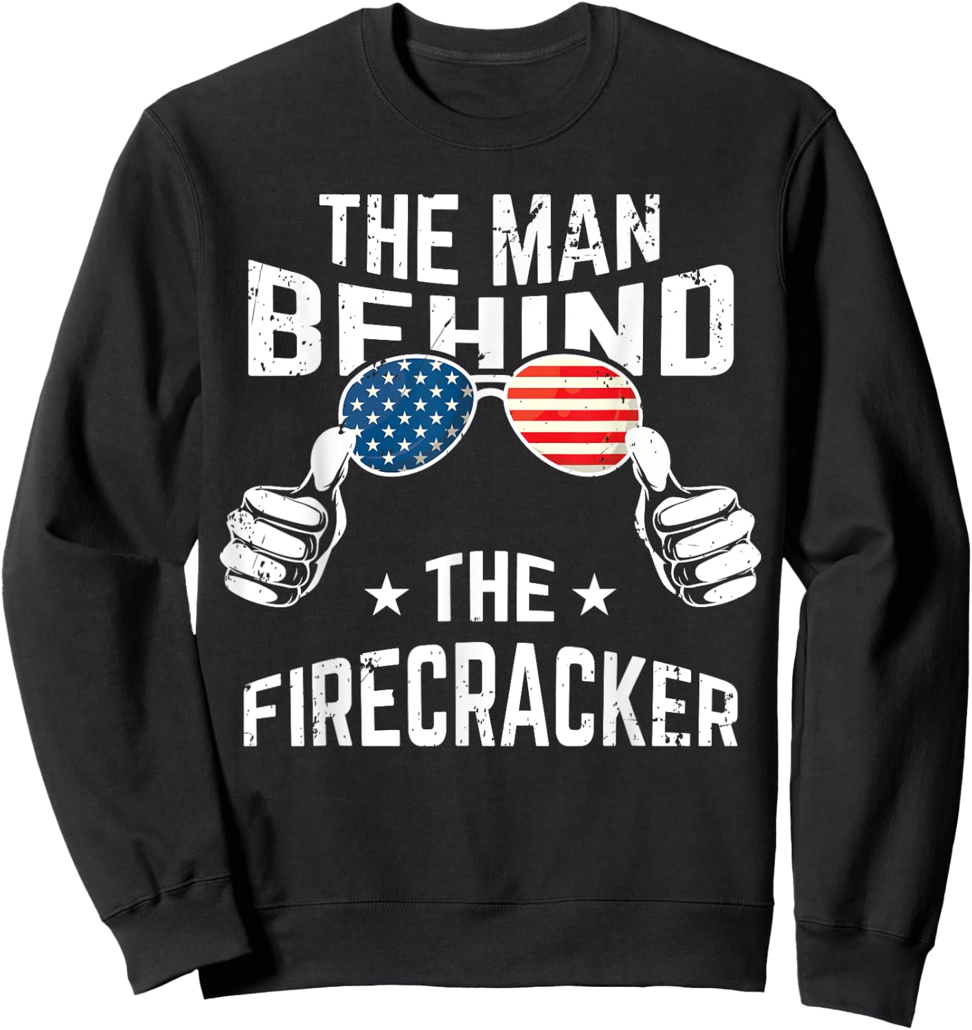 4th of July Pregnancy Shirt The Man Behind The Firecracker Sweatshirt - Sweatshirt | Black
