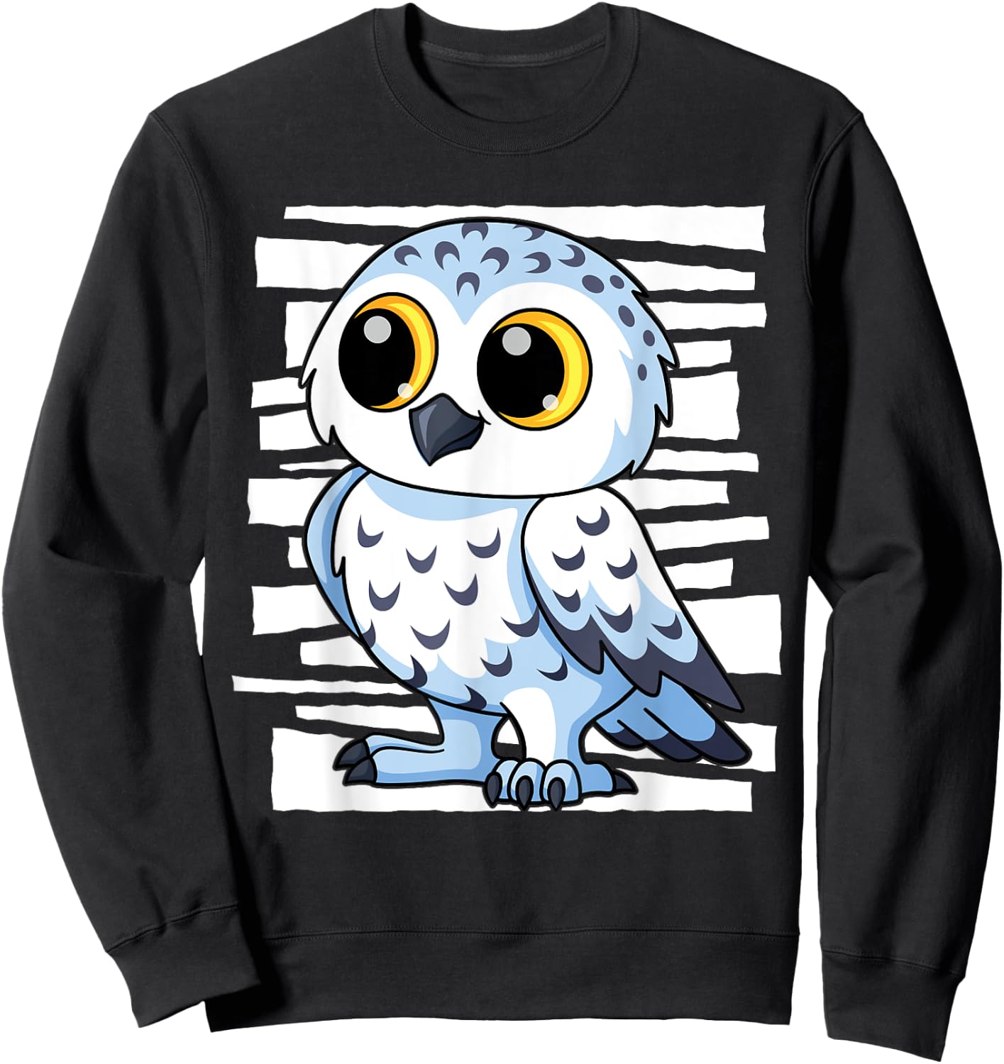 White Snow Owl I Kingfisher I Kids Snow Owl Sweatshirt - Sweatshirt | Black