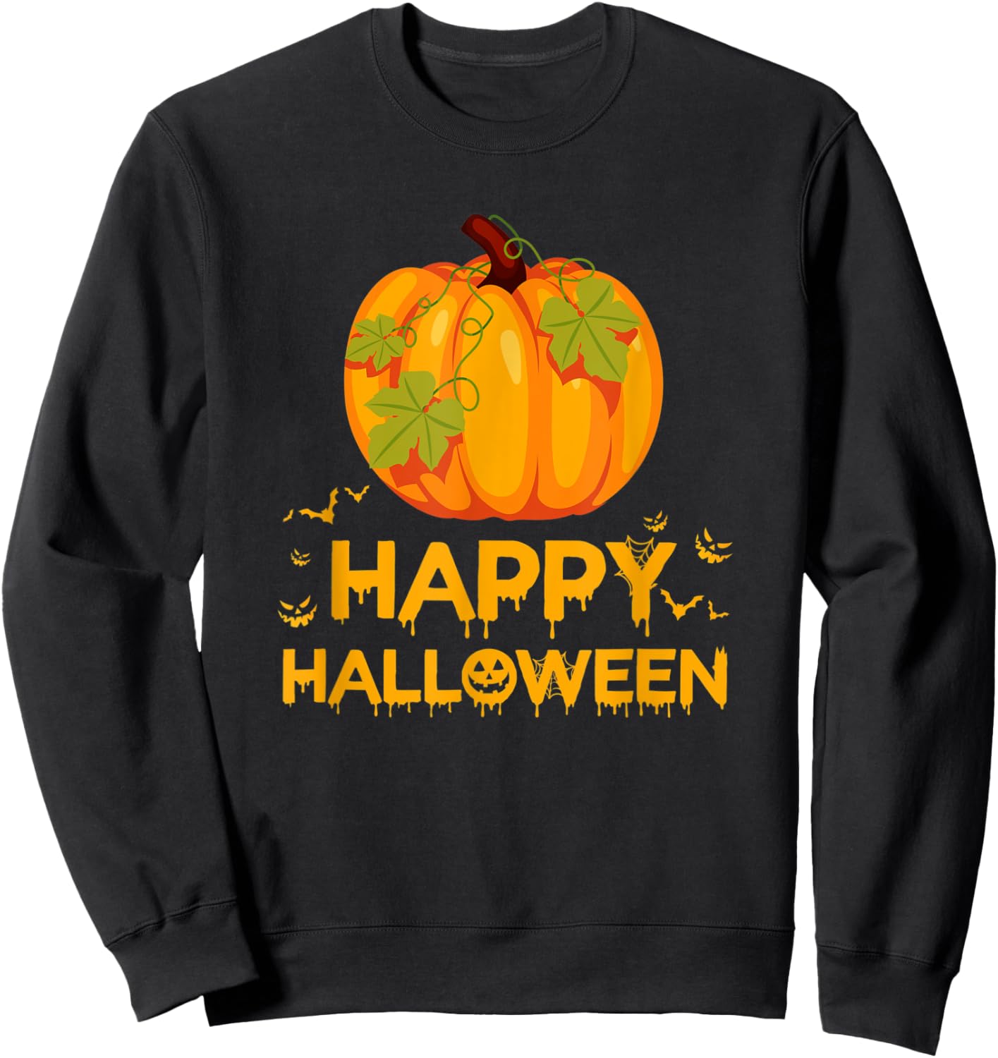 Happy Halloween Costumes Funny Gifts Pumpkin Men Women Kids Sweatshirt - Sweatshirt | Black