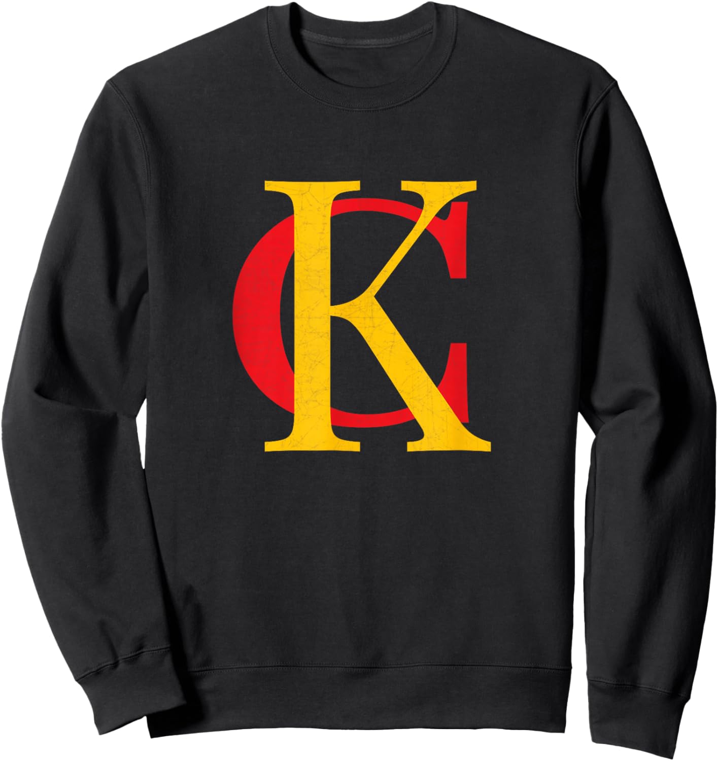 KC Kansas City Red Yellow & Black KC Classic Kc Initials Sweatshirt - Sweatshirt | Black