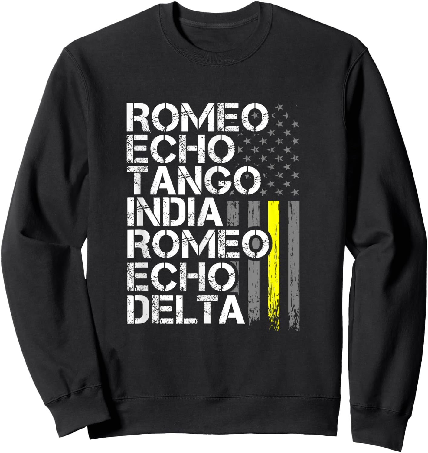 Dispatch Retirement - Thin Yellow Line RETIRED Phonetic Sweatshirt - Sweatshirt | Black