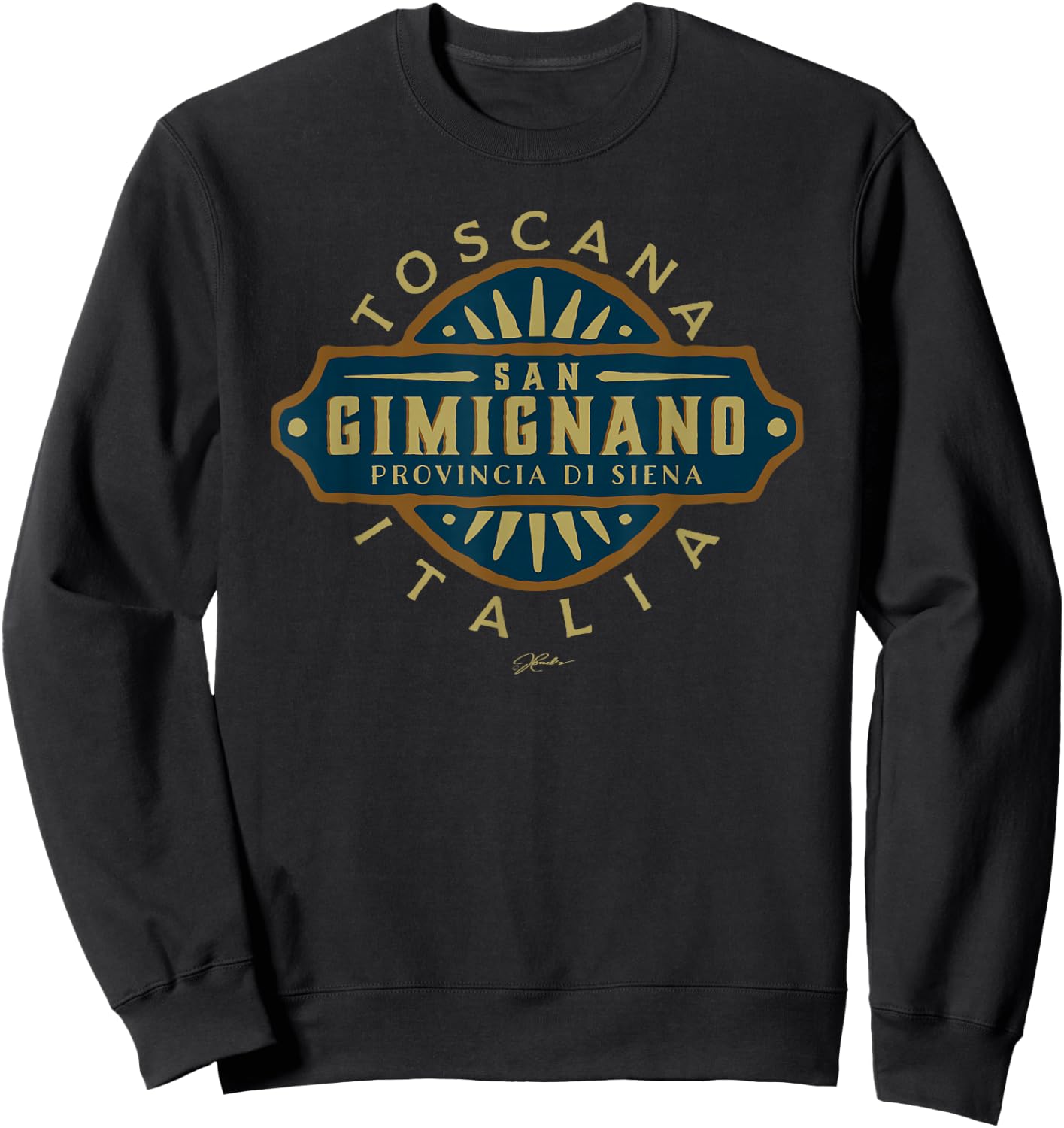 JCombs: San Gimignano, Tuscany, Italy, Retro Sweatshirt - Sweatshirt | Black