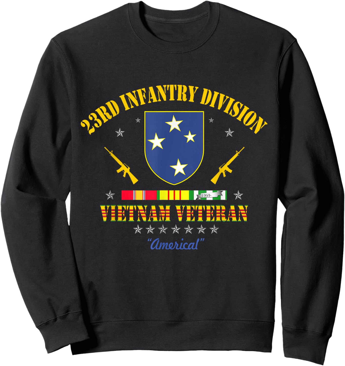 US Army 23rd Infantry Division Vietnam Veteran Gift Sweatshirt - Sweatshirt | Black