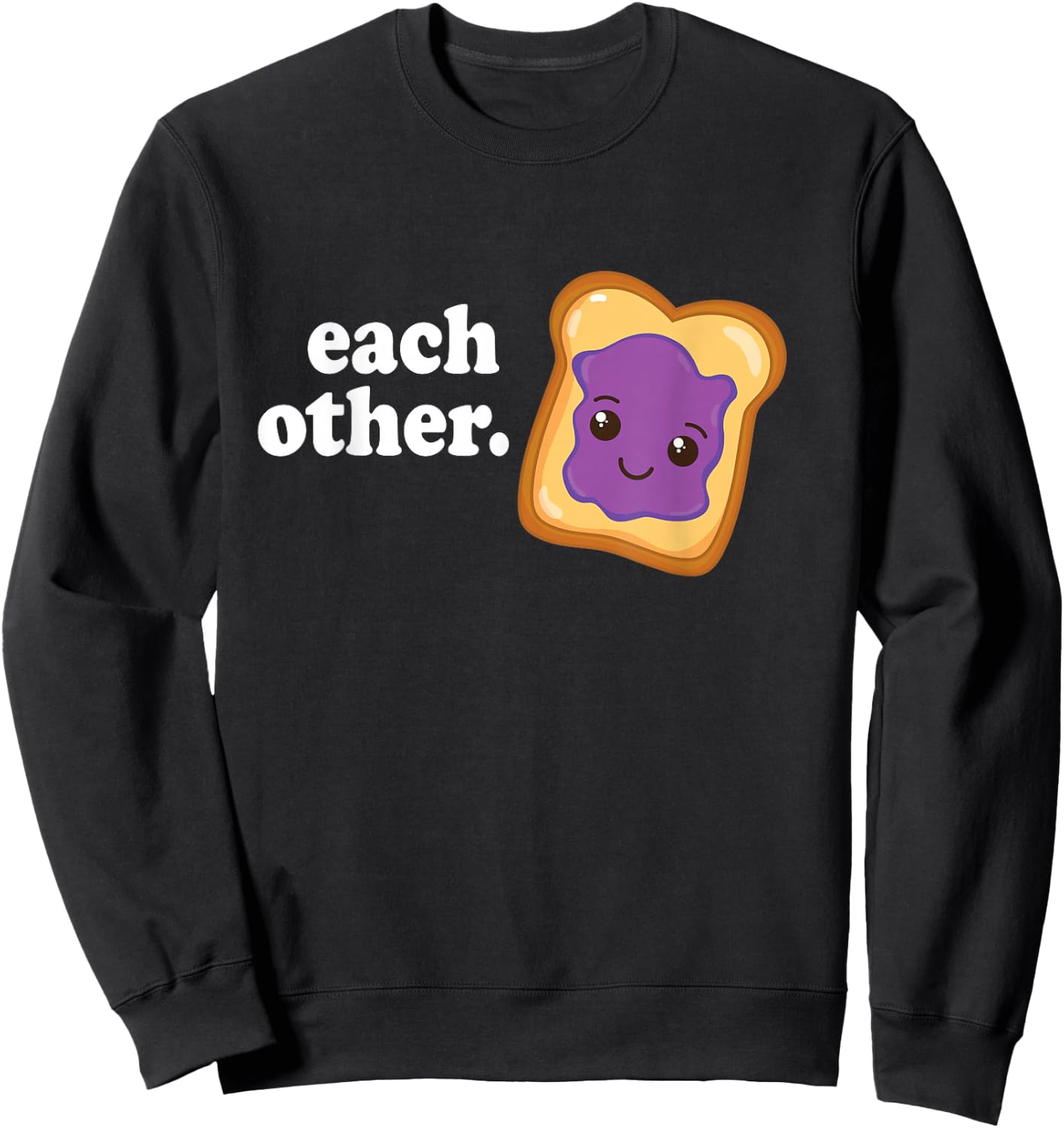 Peanut Butter & Jelly Women Men Valentine Matching Couple Sweatshirt - Sweatshirt | Black