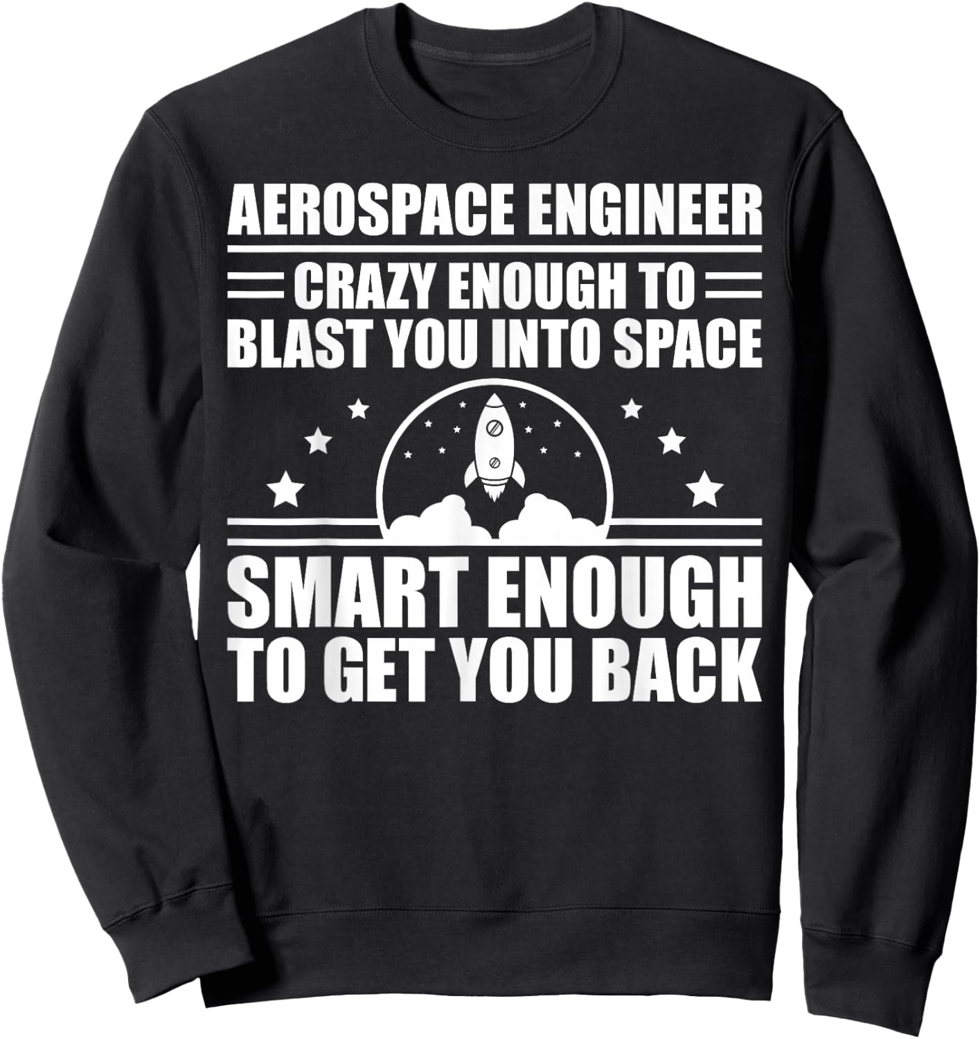 Cool Aerospace Engineer Art Women Aeronautical Space Sweatshirt - Sweatshirt | Black