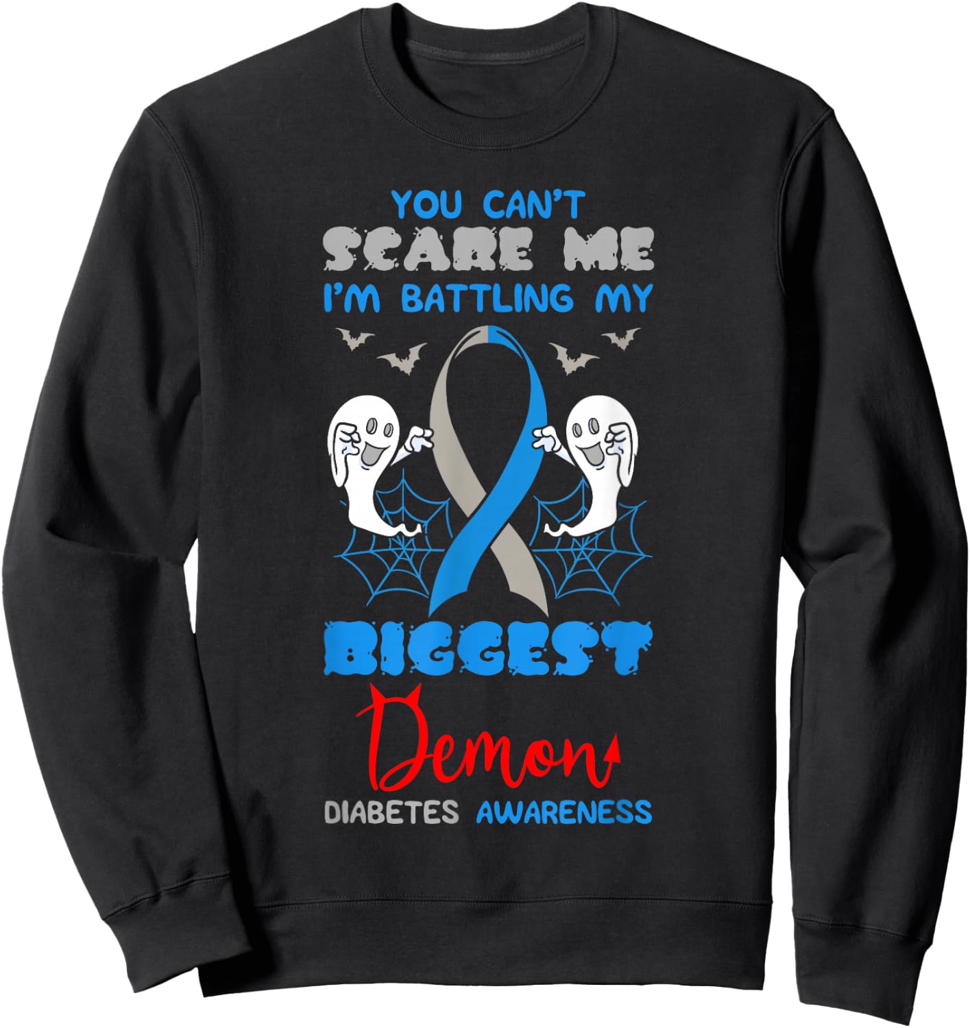 Diabetes Patient Type 1 2 Diabetic Pancreas Halloween Party Sweatshirt - Sweatshirt | Black