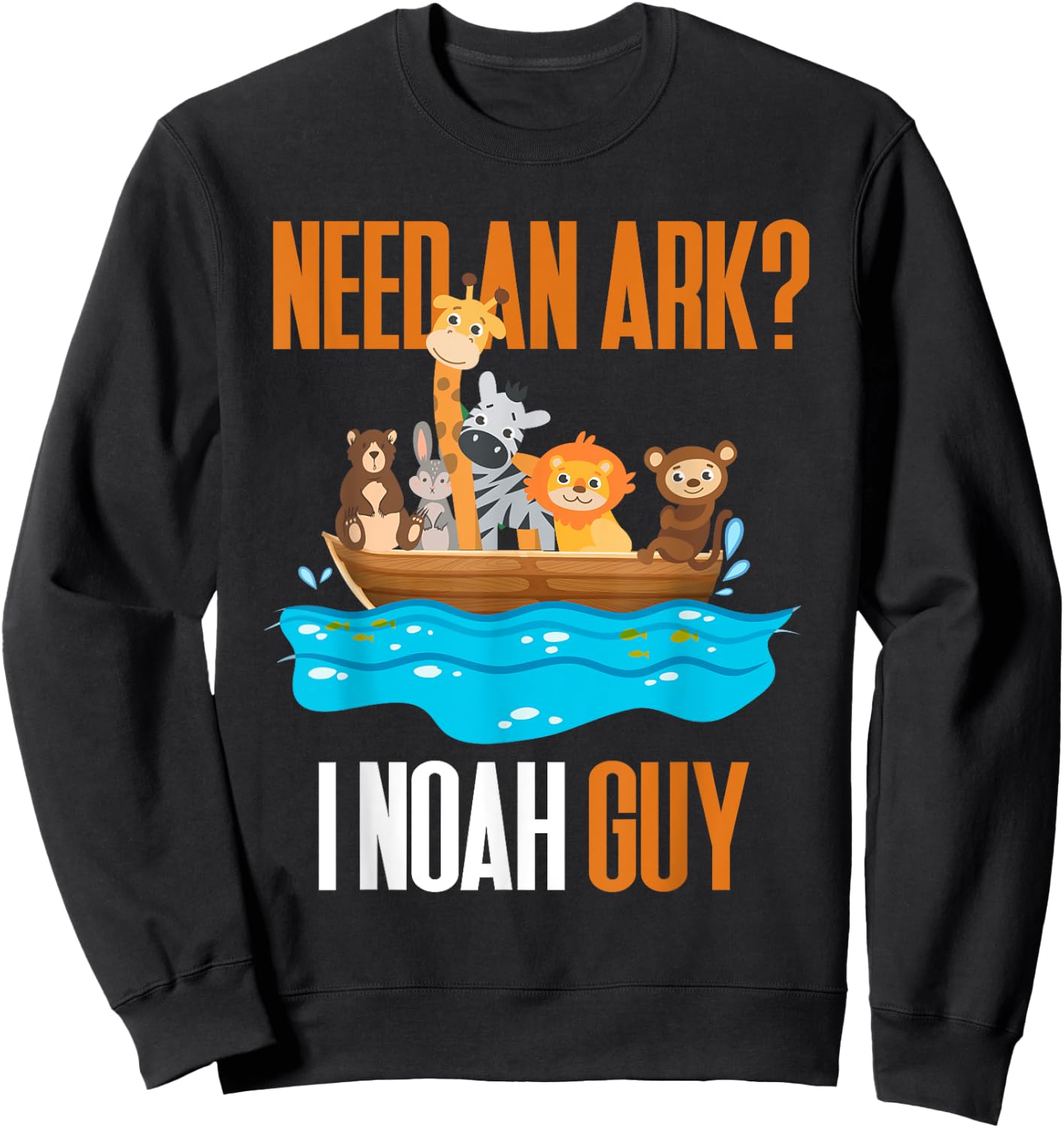 Need An Ark? I Noah Guy Pun Church Gift Kids Sweatshirt - Sweatshirt | Black