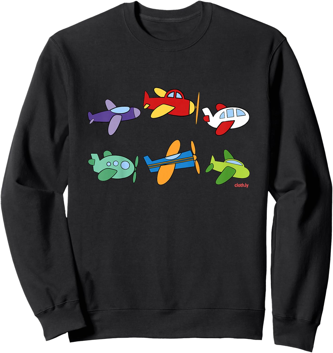 Types of Airplanes Boys Planes Future Pilot Sweatshirt - Sweatshirt | Black