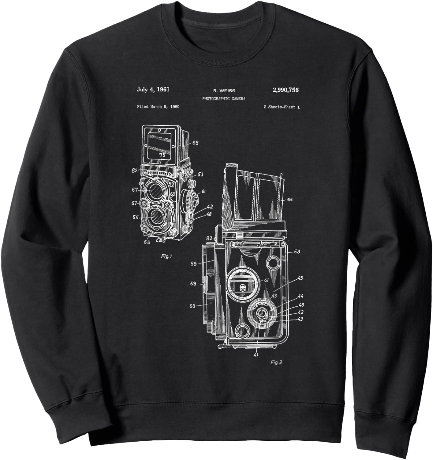TLR Twin Lens Reflex Camera Patent Sweatshirt - Sweatshirt | Black