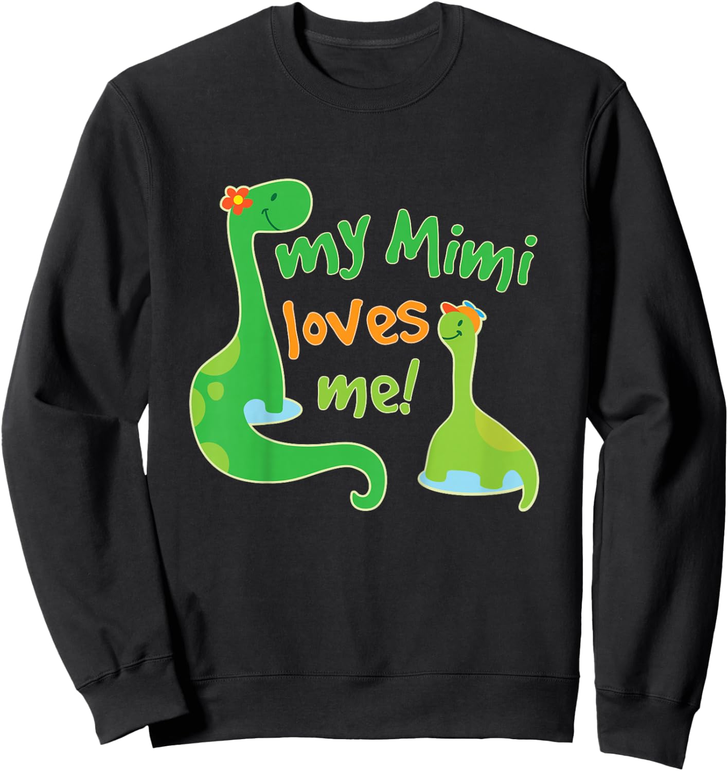 Kids My Mimi Loves Me Grandson Dinosaur Sweatshirt - Sweatshirt | Black