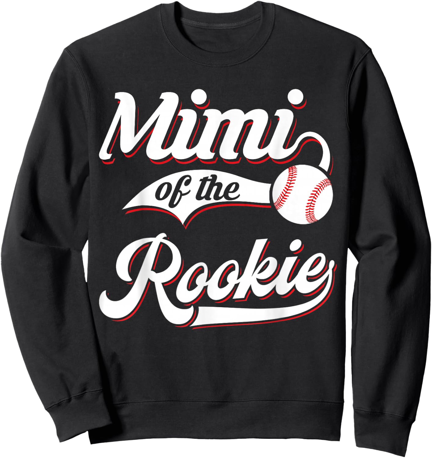 Mimi Of The Rookie Matching Family Baseball Birthday Sweatshirt - Sweatshirt | Black