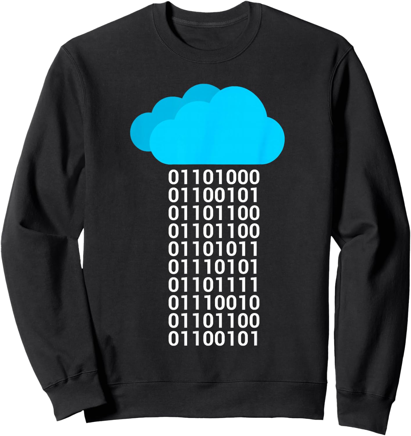 Funny Programmer Cloud Big Data Developer Nerd Binary Sweatshirt - Sweatshirt | Black