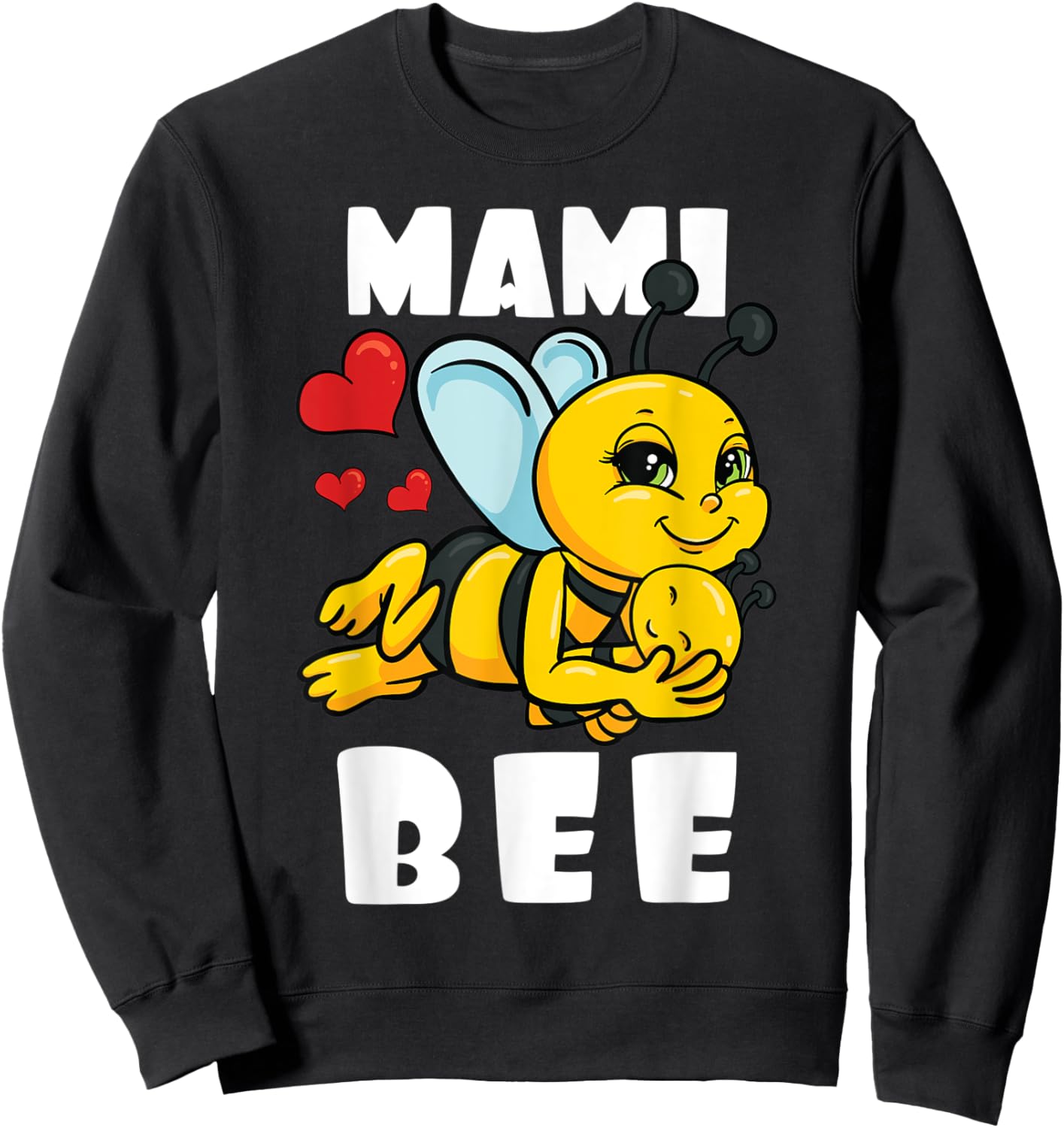 Mami Bee Lover Matching Family Outfit Baby Announcement Sweatshirt - Sweatshirt | Black