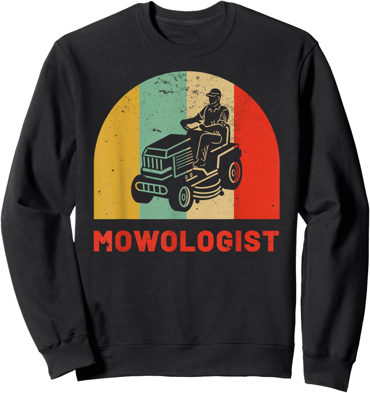 Funny Lawn Mower Vintage Mowologist Yard Work Lawn Trak Sweatshirt - Sweatshirt | Black
