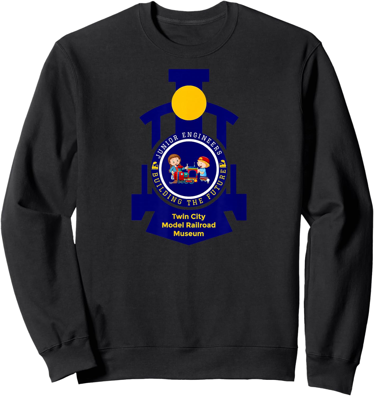 Junior Engineers | Twin City Model Railroad Museum Sweatshirt - Sweatshirt | Black