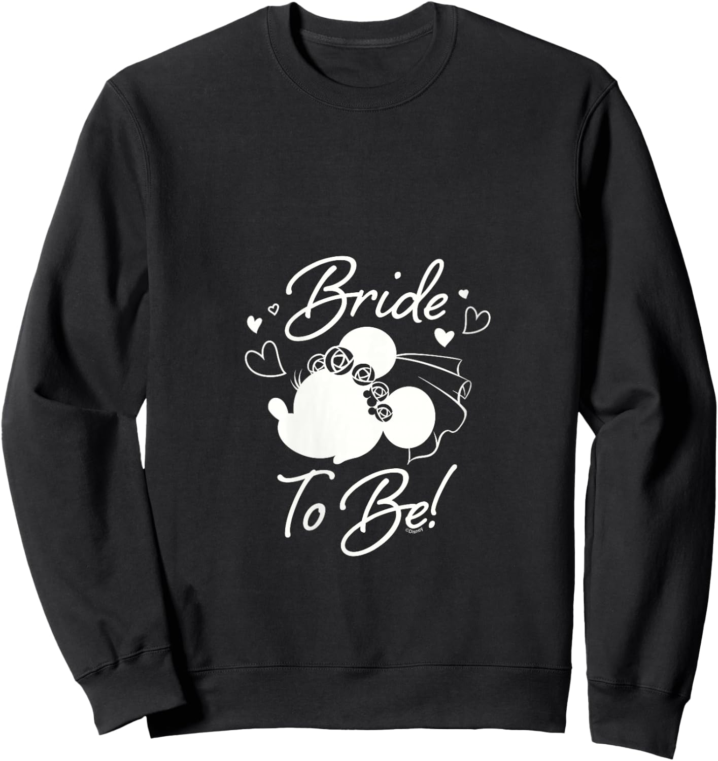 Disney Minnie Mouse Bride to Be Wedding Bridal Bachelorette V-Neck Sweatshirt - Sweatshirt | Black
