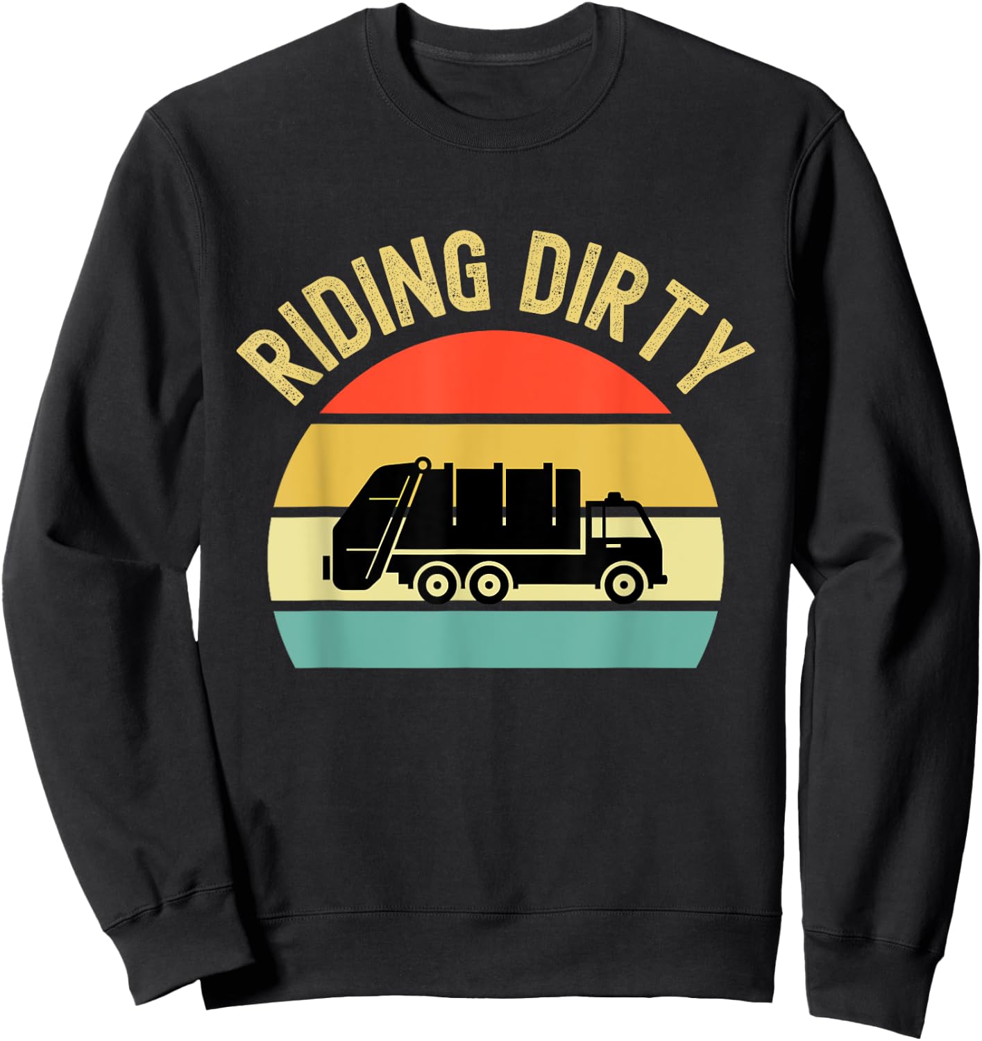 Recycling Garbage Truck Riding Dirty Sunset Toddler 5T 4T 3T Sweatshirt - Sweatshirt | Black