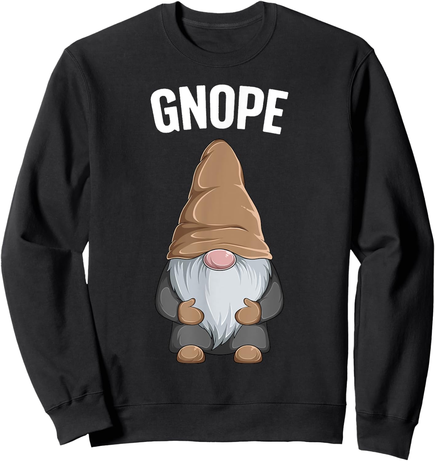 Gnope Funny Garden Tomte Gnome Scandinavian Nope Sweatshirt - Sweatshirt | Black