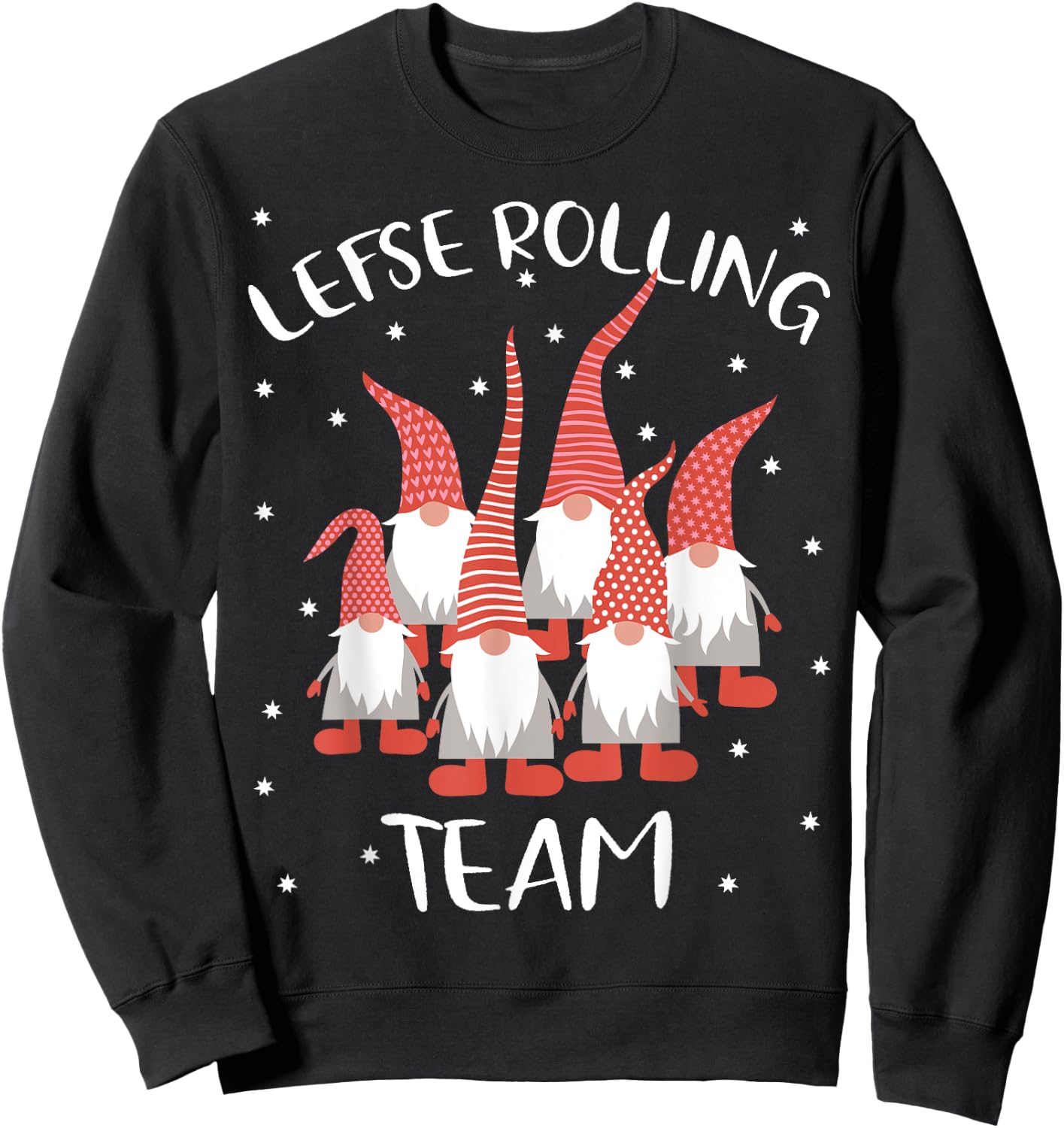 Lefse Rolling Team God Jul Gnome Tomte Xmas Santa Christmas Sweatshirt - Sweatshirt | Black