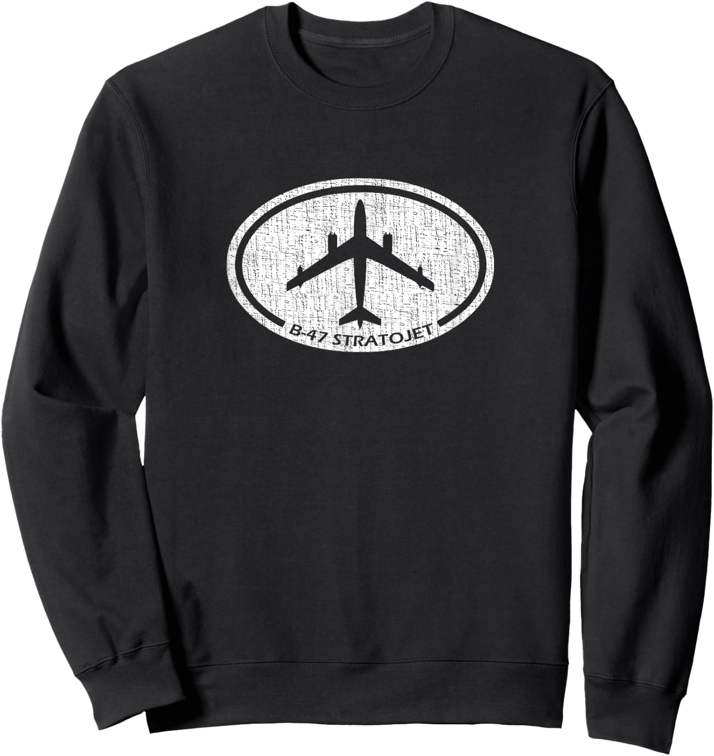B-47 Stratojet WWII Bomber Retro Airplane Sweatshirt - Sweatshirt | Black