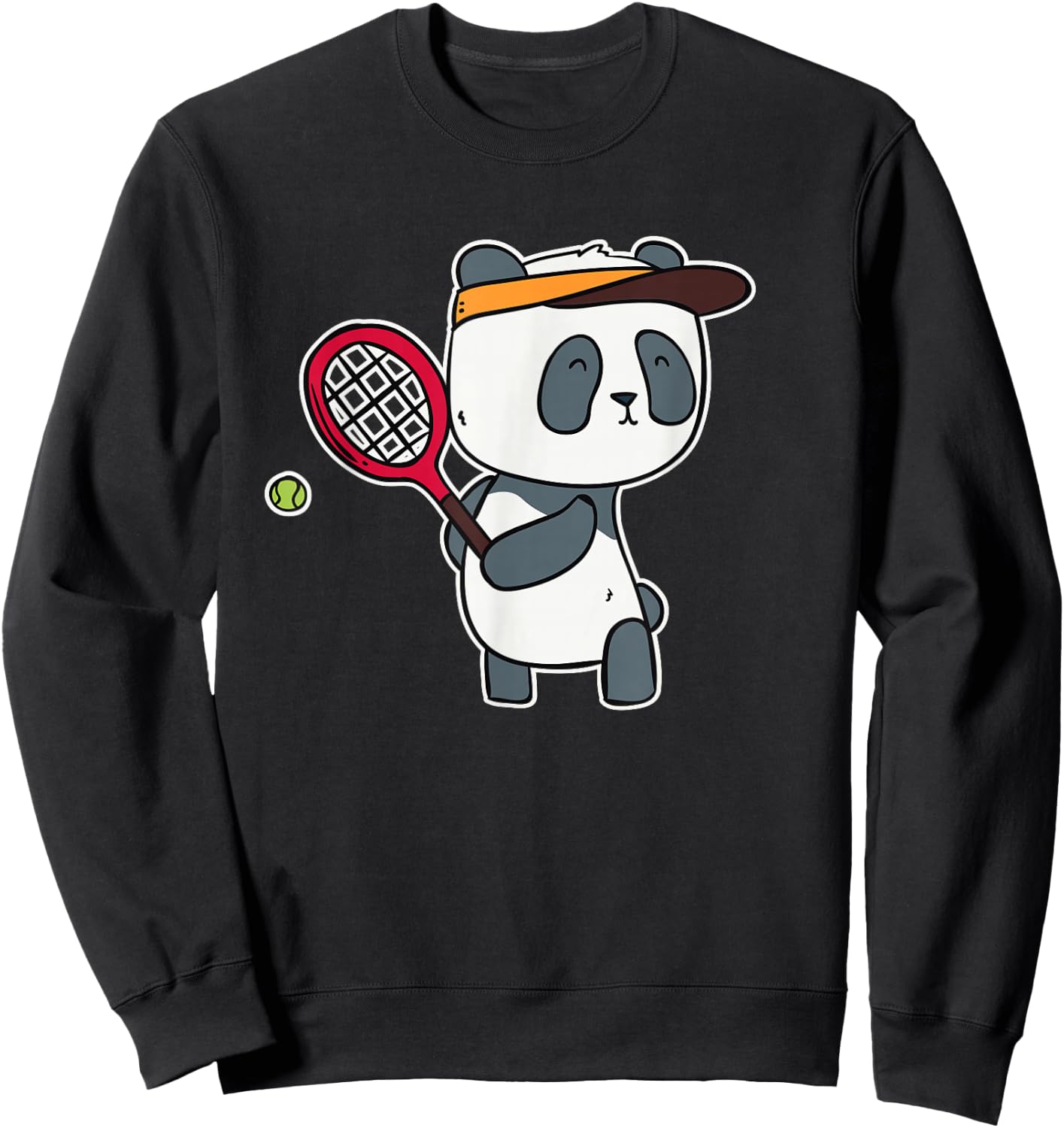Tennis Playing Panda - Girls Tennis Animal Sweatshirt - Sweatshirt | Black