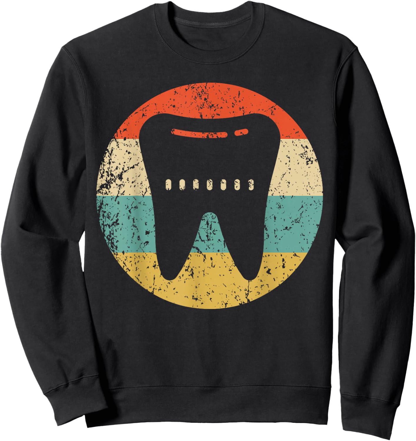 Vintage Retro Style Dentist Orthodontist Retro Tooth Sweatshirt - Sweatshirt | Black