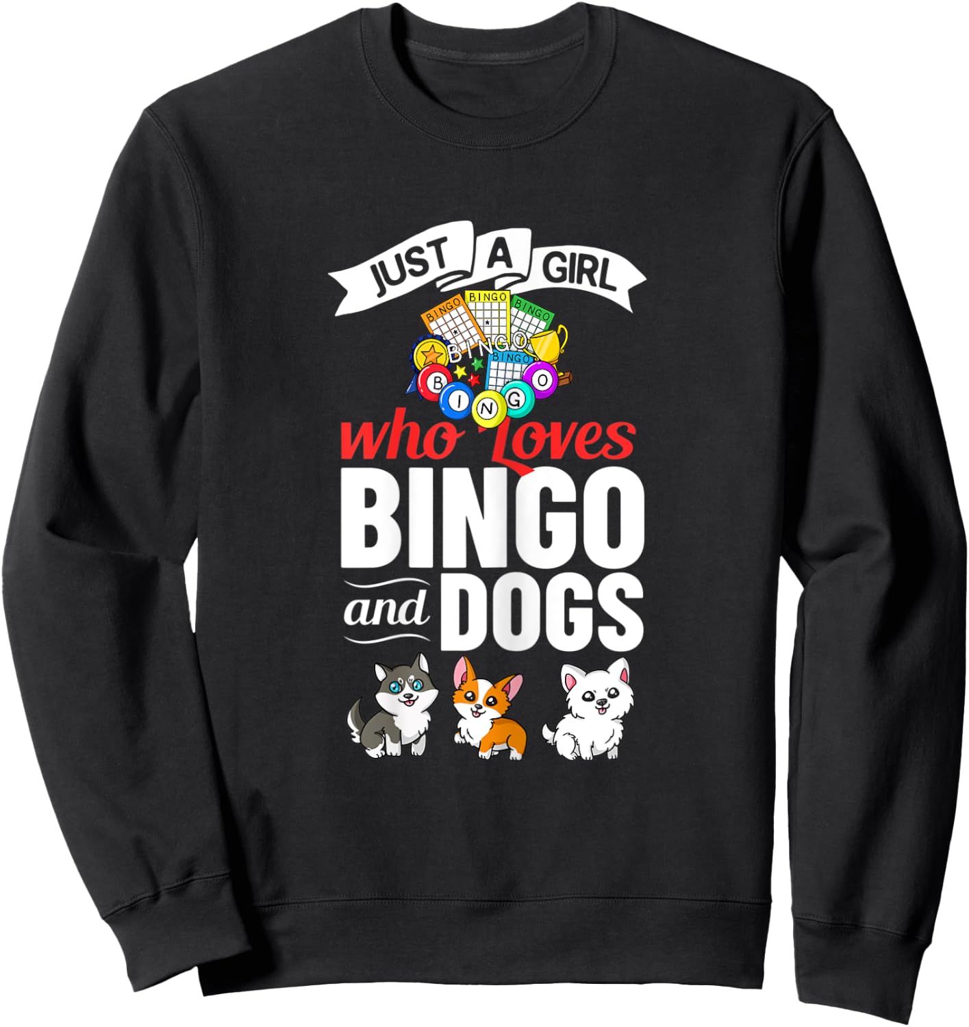 Dog Bingo Game Player Caller Card Board Balls Sweatshirt - Sweatshirt | Black