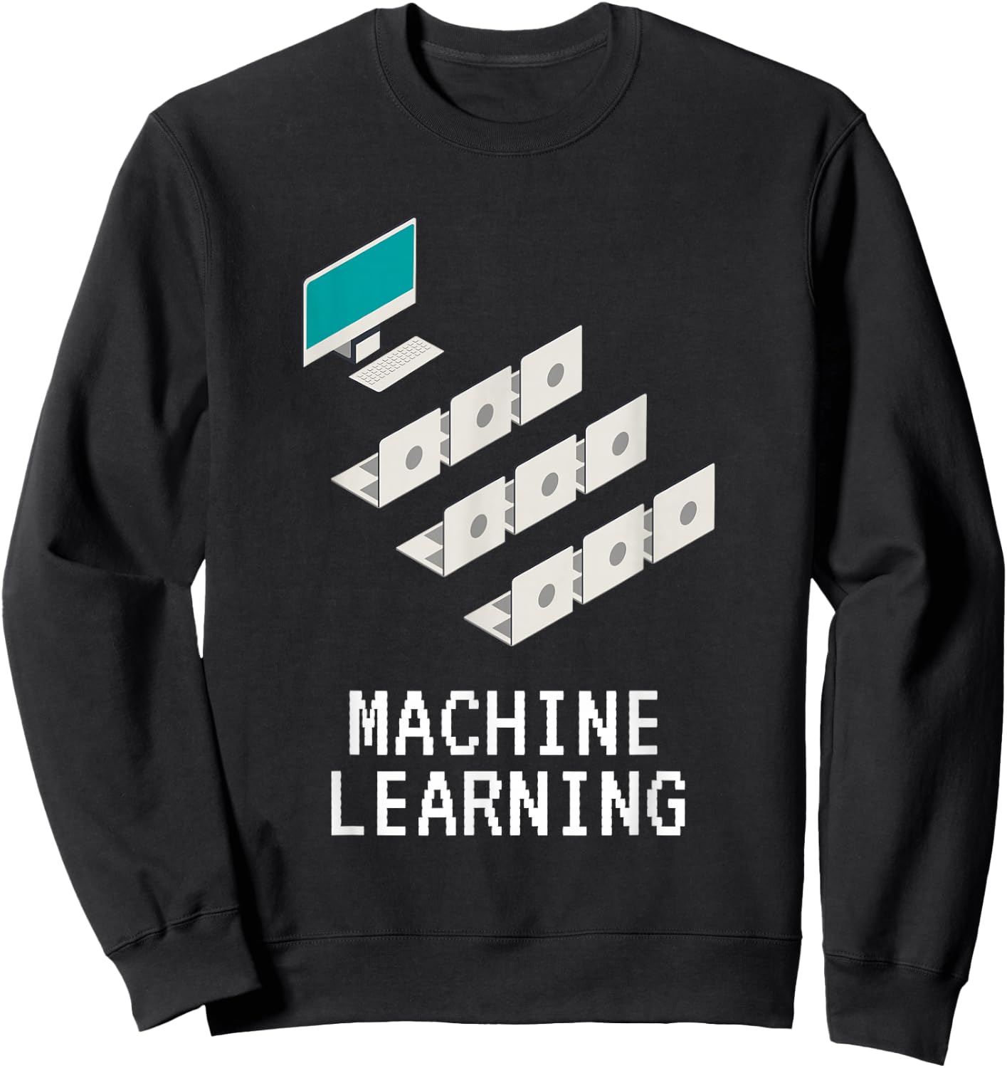 Funny Notebooks Looking At PC Machine Learning AI Joke Sweatshirt - Sweatshirt | Black