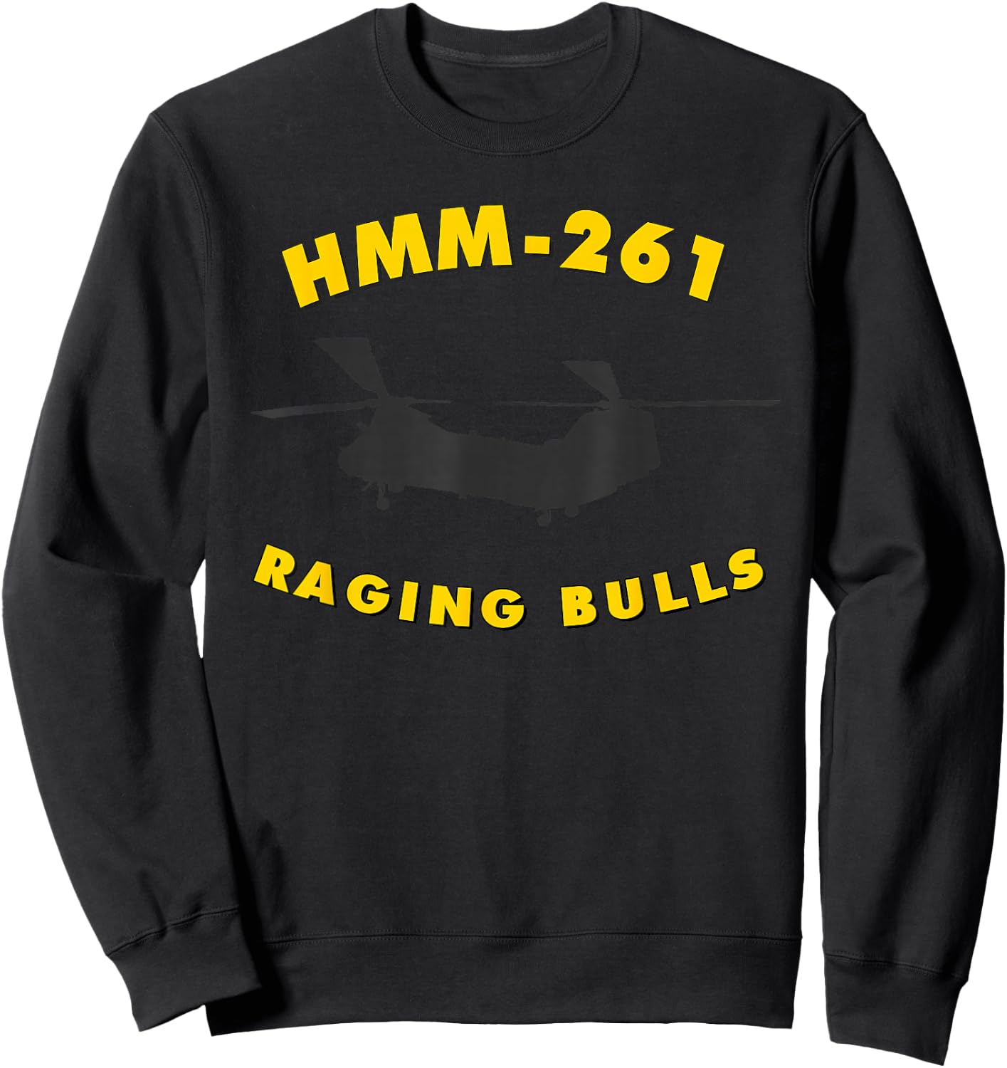 HMM-261 Helicopter Squadron CH-46 Sea Knight Sweatshirt - Sweatshirt | Black