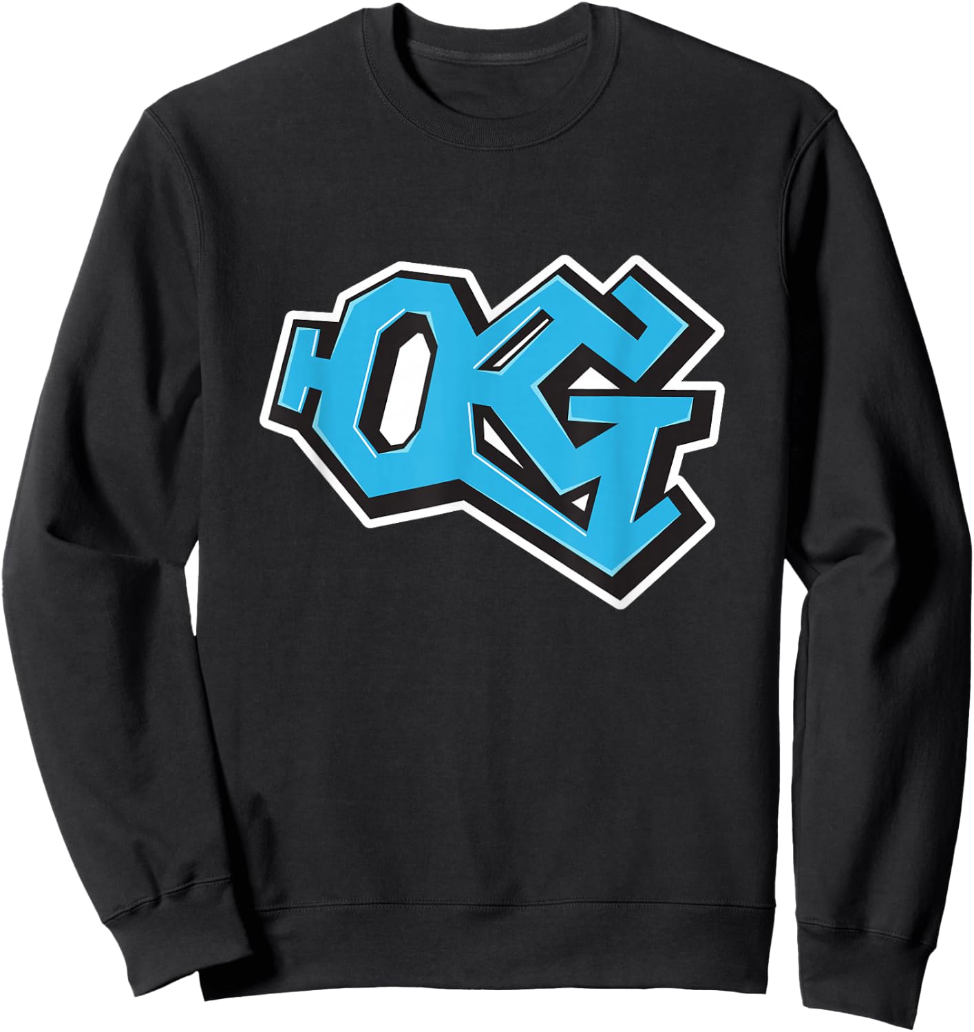 Graffiti Style Electric Blue 'OG' Gangsta Sweatshirt - Sweatshirt | Black
