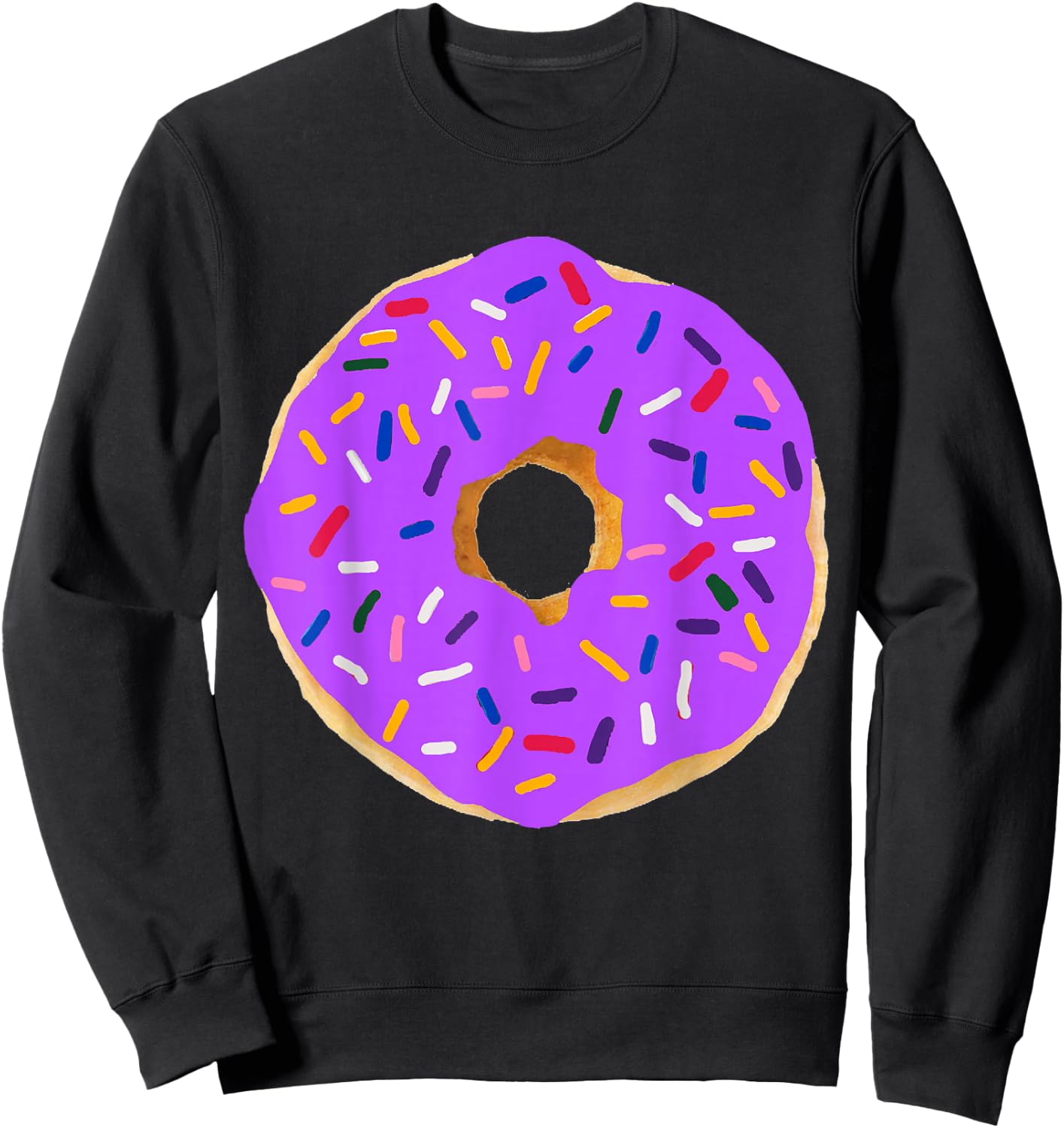 Purple Donut Costume Funny Food Couples Halloween Party BFFs Sweatshirt - Sweatshirt | Black