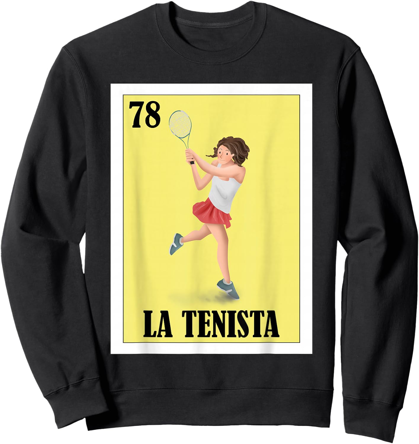 Funny Tennis Mexican Design - La Tenista Sweatshirt - Sweatshirt | Black
