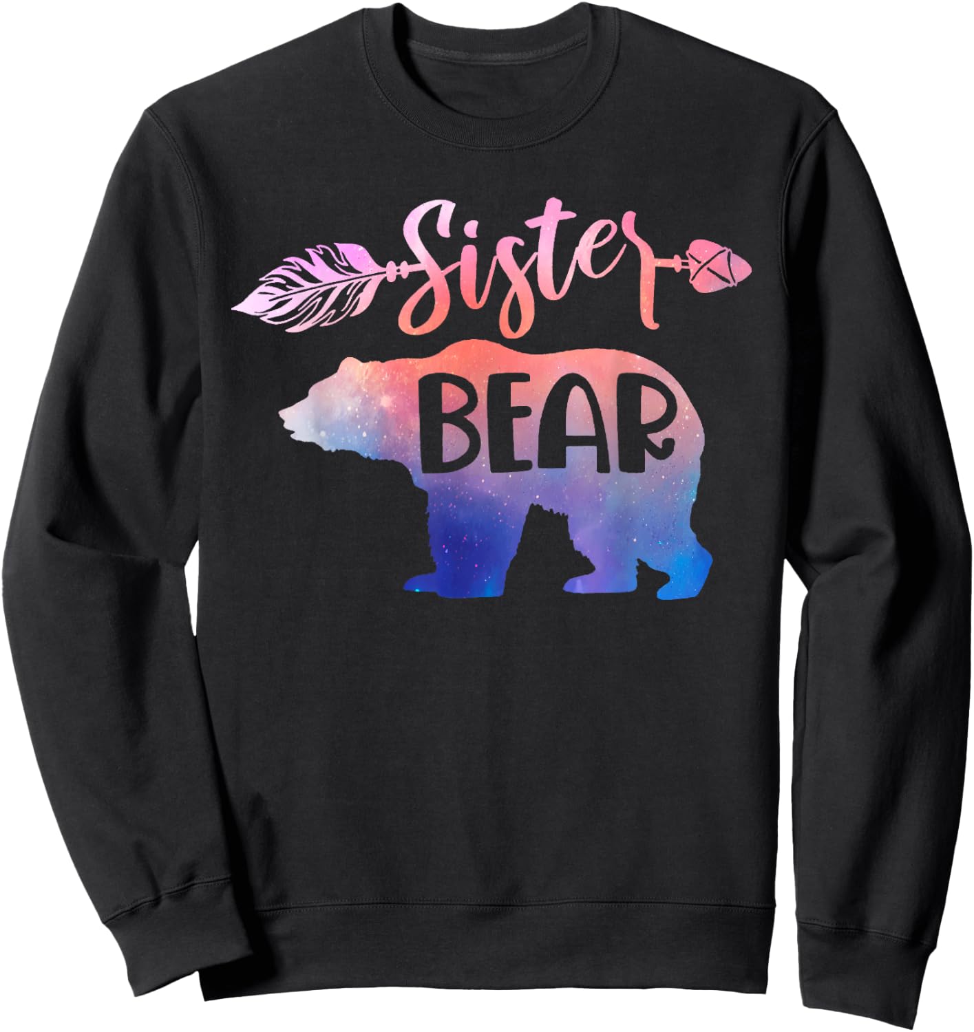 Funny Sister Bear Family Matching Kid Men Women Gifts Sweatshirt - Sweatshirt | Black