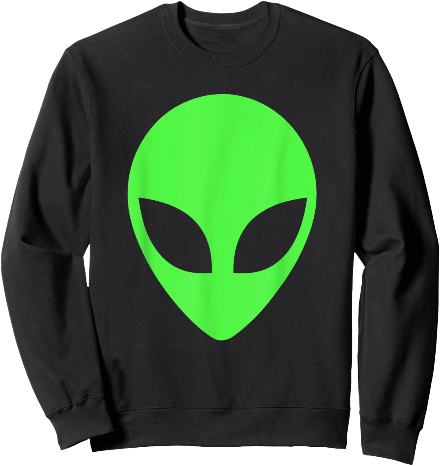 Green Alien Head - Alien Sweatshirt - Sweatshirt | Black
